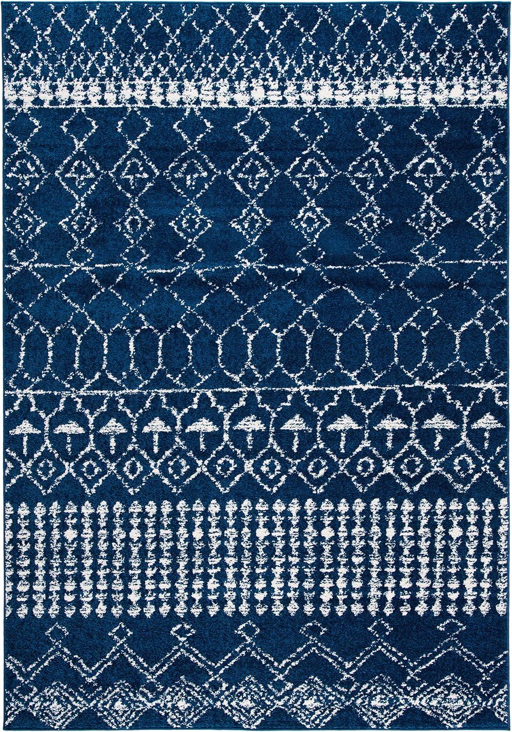 image:imageSAFAVIEH Area Rug 8x10 Tulum Collection Large Ivory amp Black Moroccan Boho Distressed Design NonShedding amp Easy Cleaning Ideal for Living Room Bedroom Office Dining Space TUL229BNavyIvory