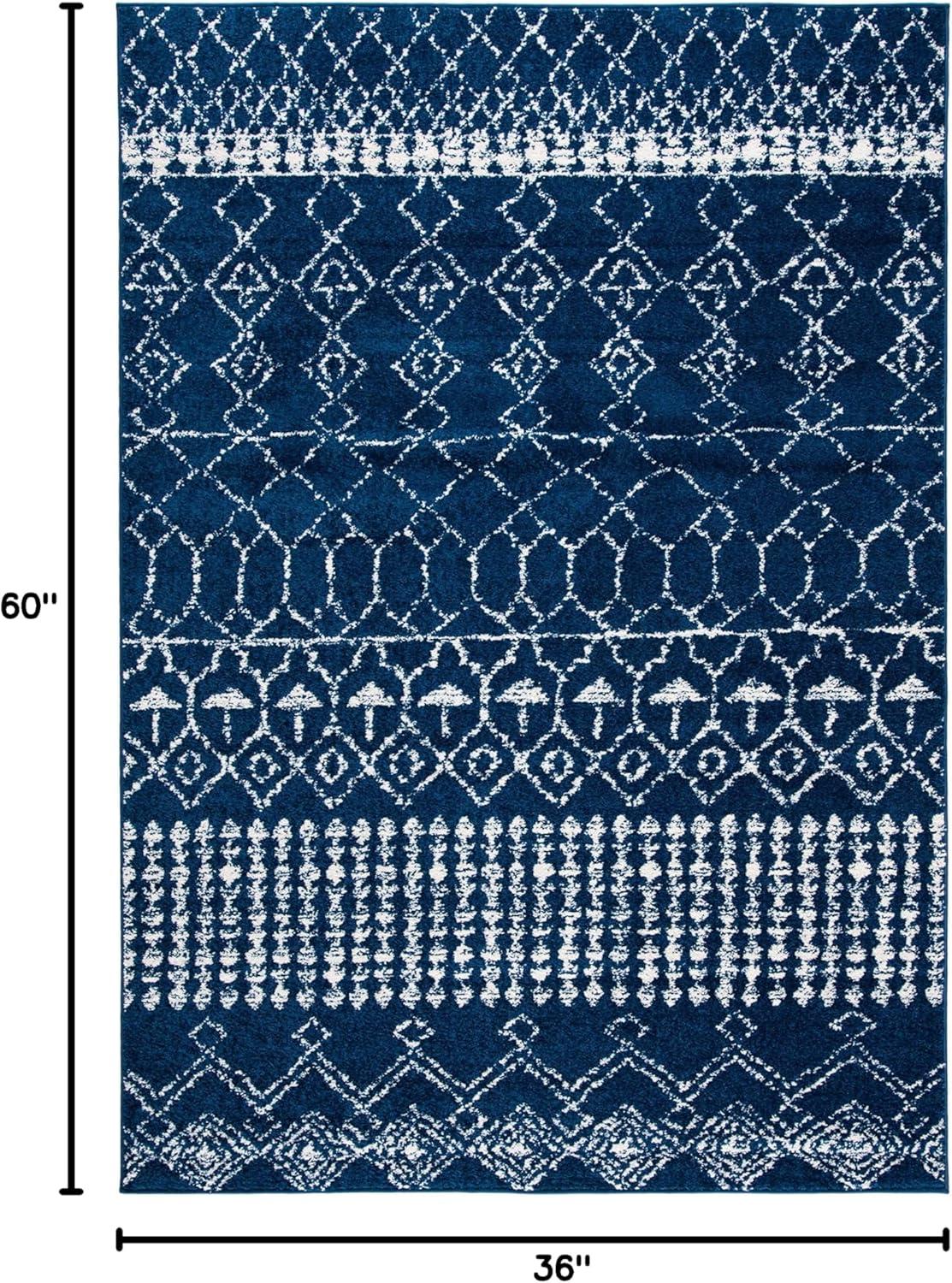 image:imageSAFAVIEH Area Rug 8x10 Tulum Collection Large Ivory amp Black Moroccan Boho Distressed Design NonShedding amp Easy Cleaning Ideal for Living Room Bedroom Office Dining Space TUL229BNavyIvory