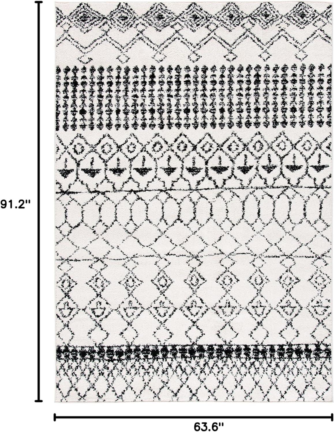 image:imageSAFAVIEH Area Rug 8x10 Tulum Collection Large Ivory amp Black Moroccan Boho Distressed Design NonShedding amp Easy Cleaning Ideal for Living Room Bedroom Office Dining Space TUL229BIvoryBlack