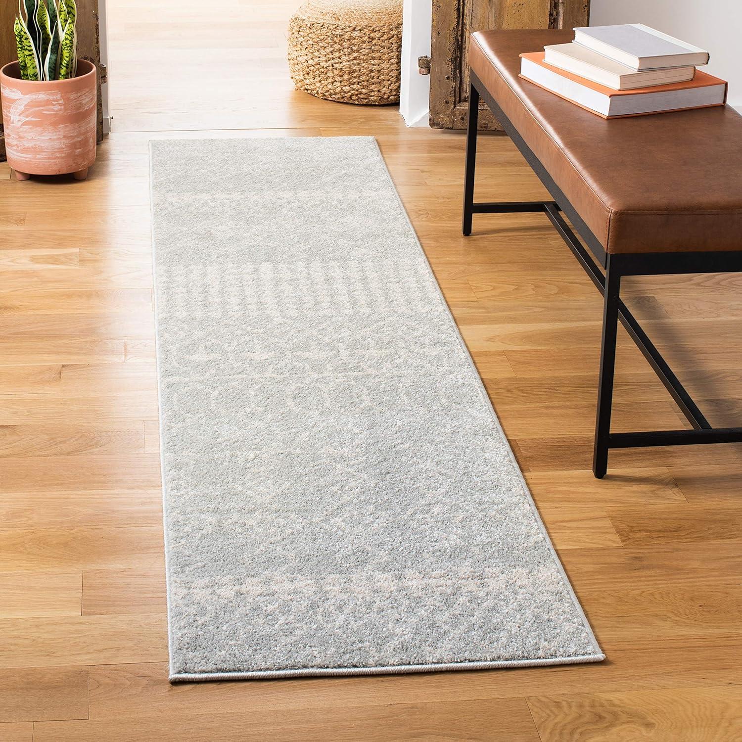 image:imageSAFAVIEH Area Rug 8x10 Tulum Collection Large Ivory amp Black Moroccan Boho Distressed Design NonShedding amp Easy Cleaning Ideal for Living Room Bedroom Office Dining Space TUL229BLight GreyIvory