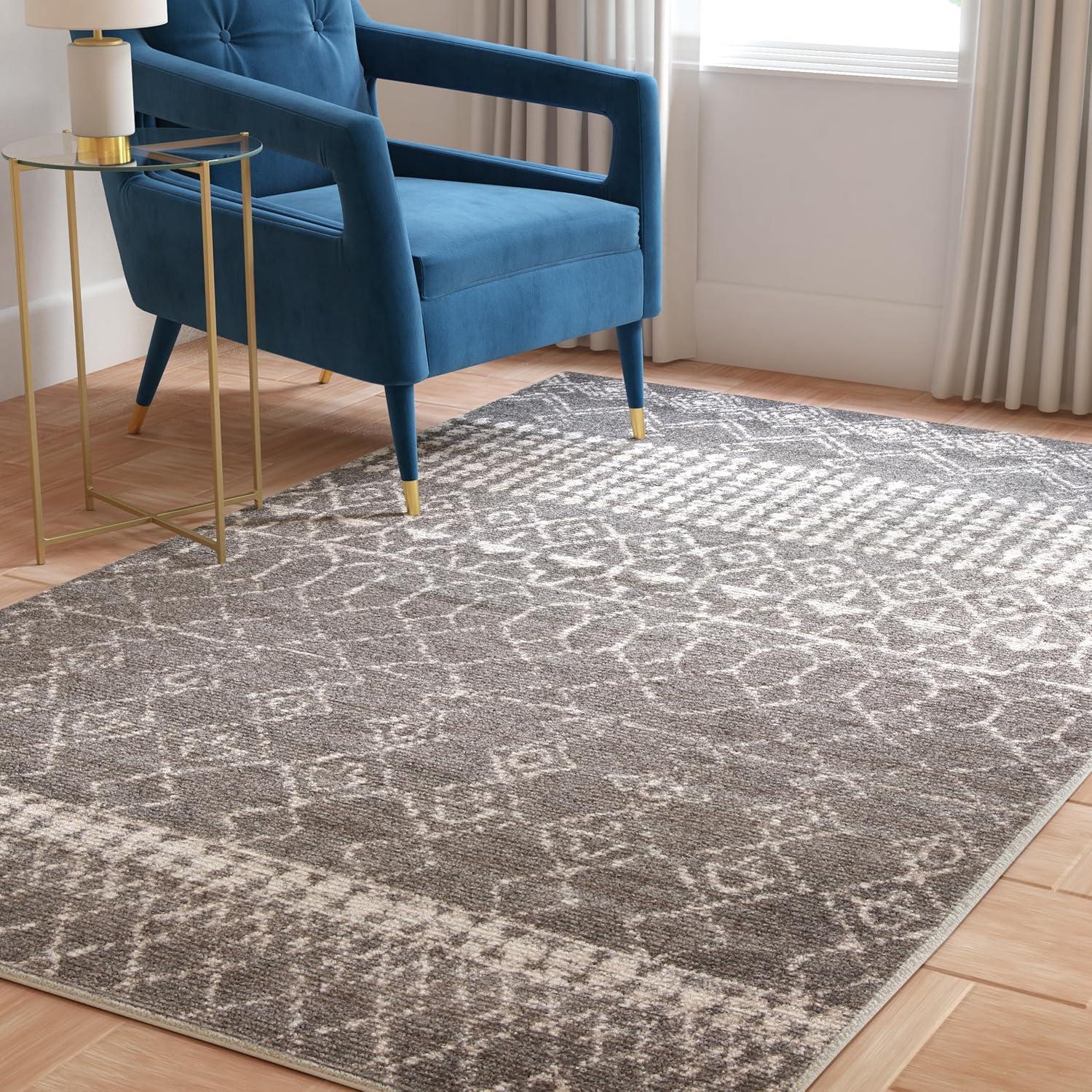 image:imageSAFAVIEH Area Rug 8x10 Tulum Collection Large Ivory amp Black Moroccan Boho Distressed Design NonShedding amp Easy Cleaning Ideal for Living Room Bedroom Office Dining Space TUL229BGreyIvory