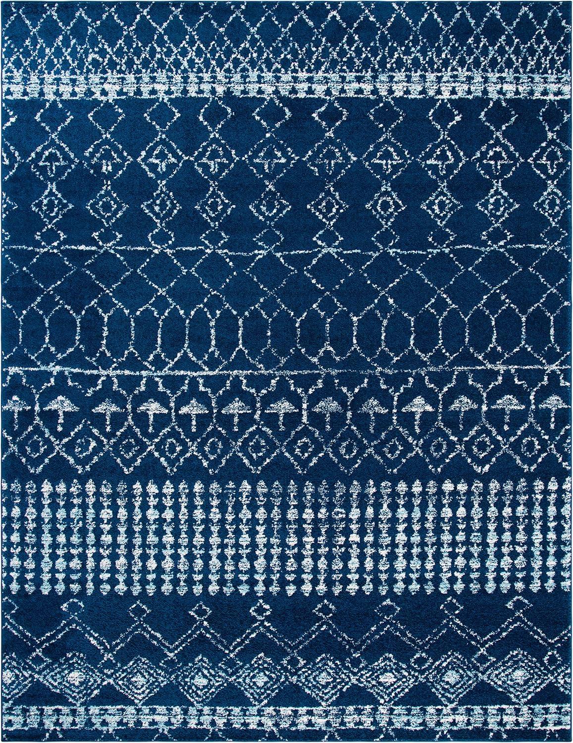 image:imageSAFAVIEH Area Rug 8x10 Tulum Collection Large Ivory amp Black Moroccan Boho Distressed Design NonShedding amp Easy Cleaning Ideal for Living Room Bedroom Office Dining Space TUL229BNavyIvory