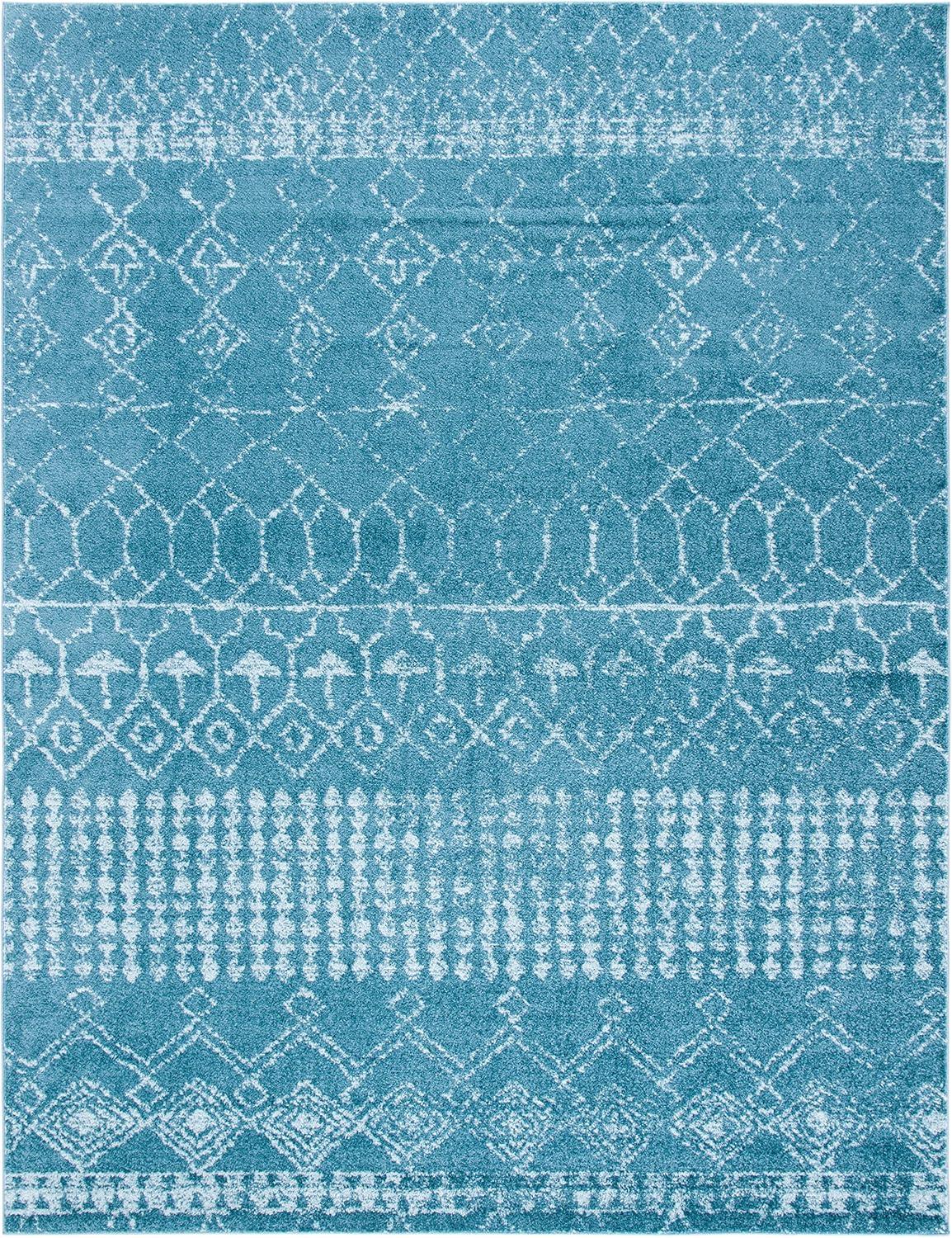 image:imageSAFAVIEH Area Rug 8x10 Tulum Collection Large Ivory amp Black Moroccan Boho Distressed Design NonShedding amp Easy Cleaning Ideal for Living Room Bedroom Office Dining Space TUL229BTurquoiseBlue