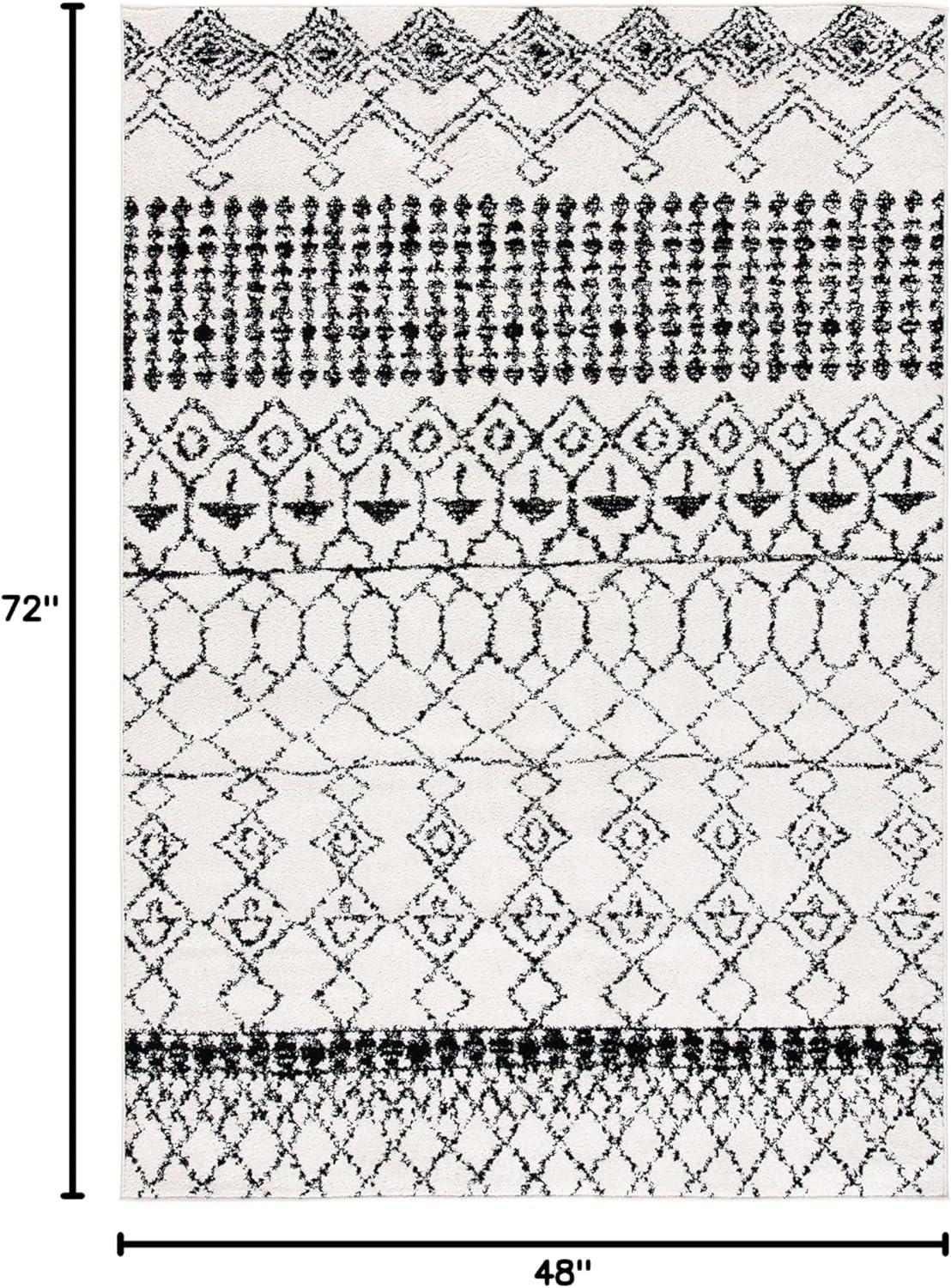 image:imageSAFAVIEH Area Rug 8x10 Tulum Collection Large Ivory amp Black Moroccan Boho Distressed Design NonShedding amp Easy Cleaning Ideal for Living Room Bedroom Office Dining Space TUL229BIvoryBlack