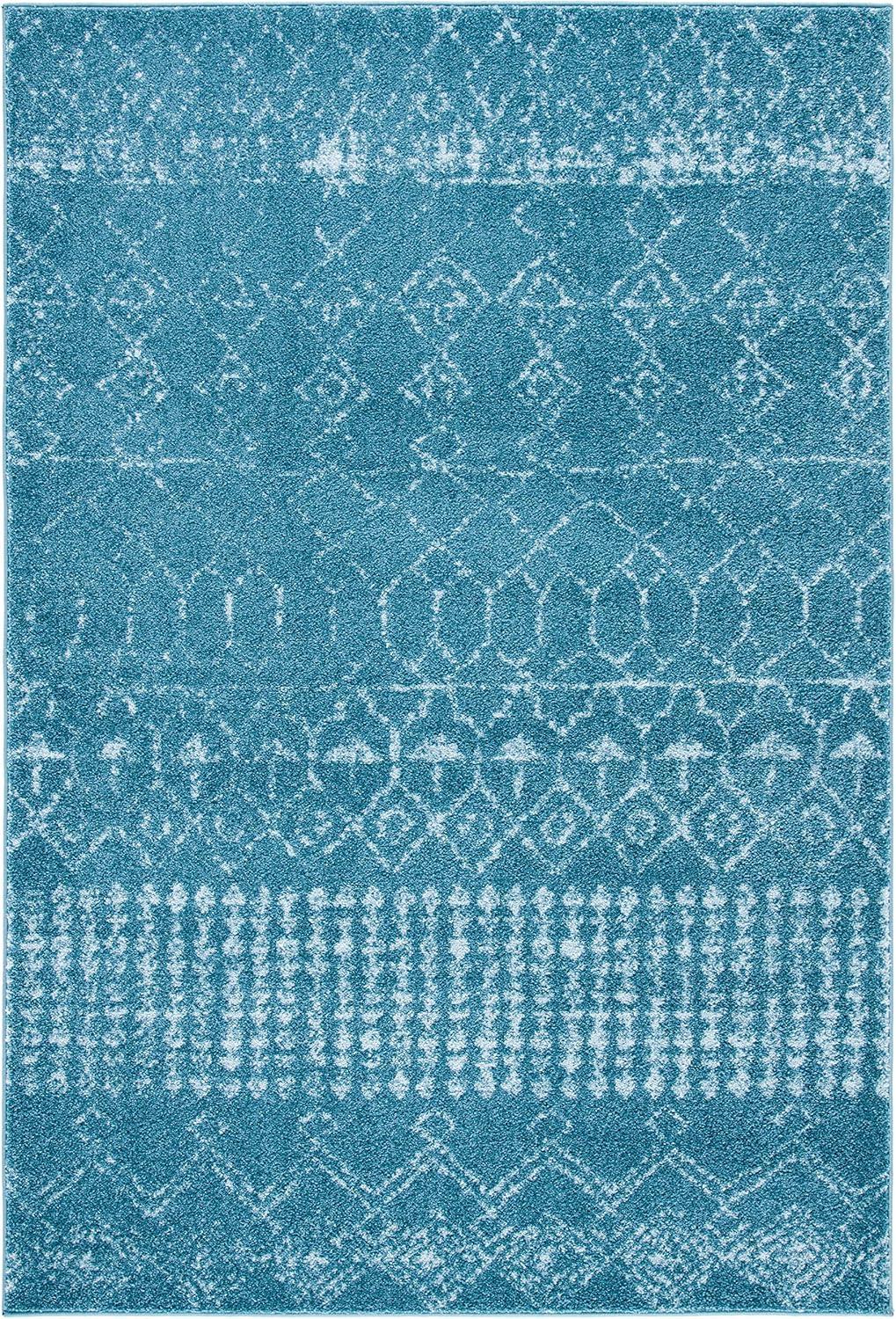 image:imageSAFAVIEH Area Rug 8x10 Tulum Collection Large Ivory amp Black Moroccan Boho Distressed Design NonShedding amp Easy Cleaning Ideal for Living Room Bedroom Office Dining Space TUL229BTurquoiseBlue