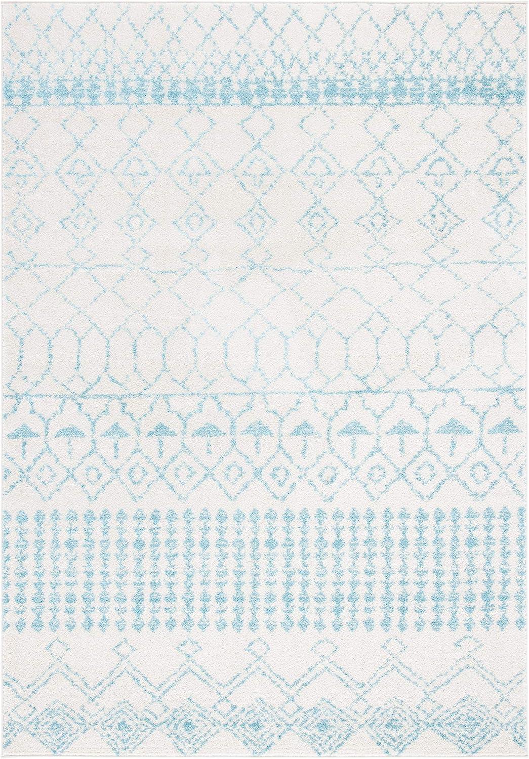 image:imageSAFAVIEH Area Rug 8x10 Tulum Collection Large Ivory amp Black Moroccan Boho Distressed Design NonShedding amp Easy Cleaning Ideal for Living Room Bedroom Office Dining Space TUL229BIvoryTurquoise