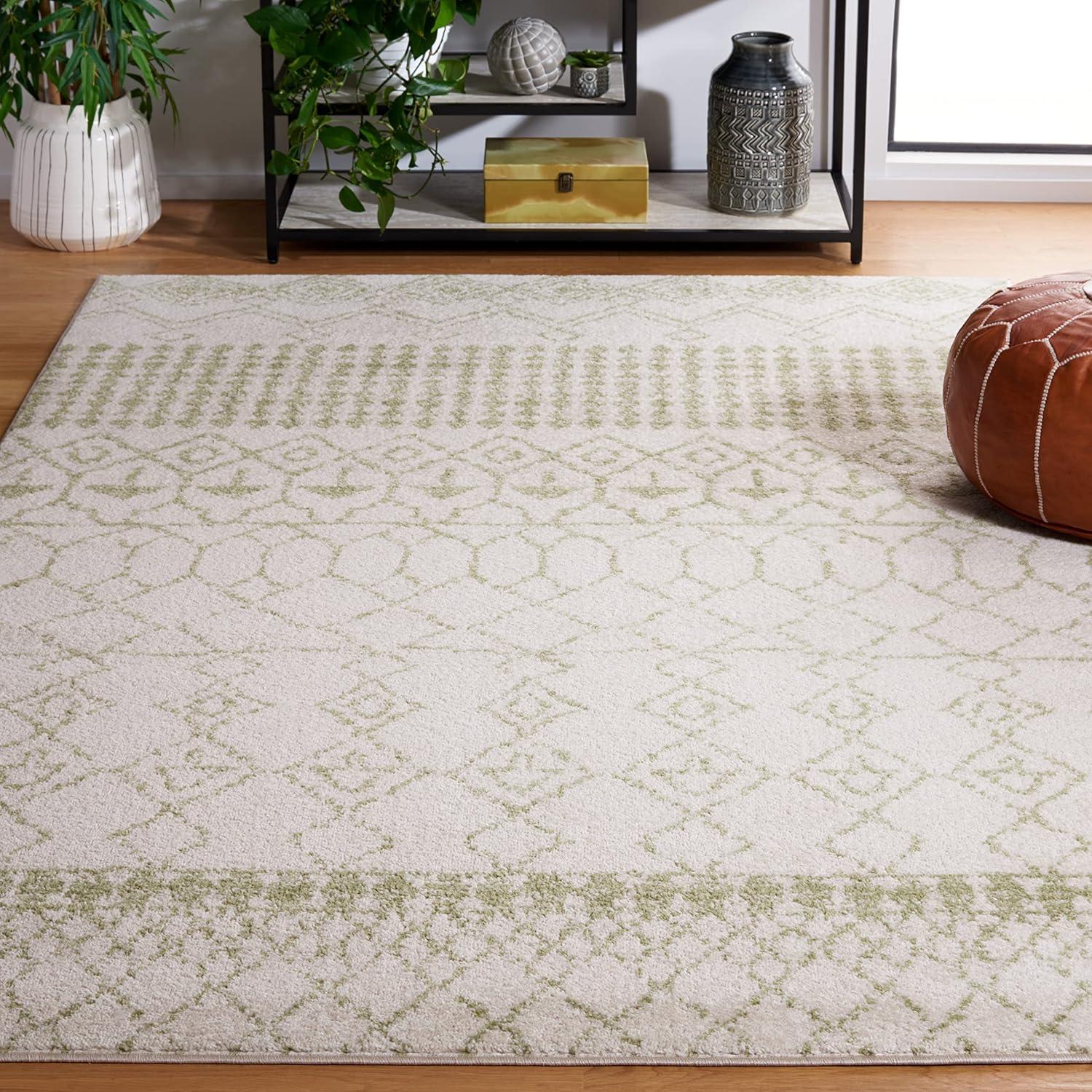 image:imageSAFAVIEH Area Rug 8x10 Tulum Collection Large Ivory amp Black Moroccan Boho Distressed Design NonShedding amp Easy Cleaning Ideal for Living Room Bedroom Office Dining Space TUL229BIvorySage