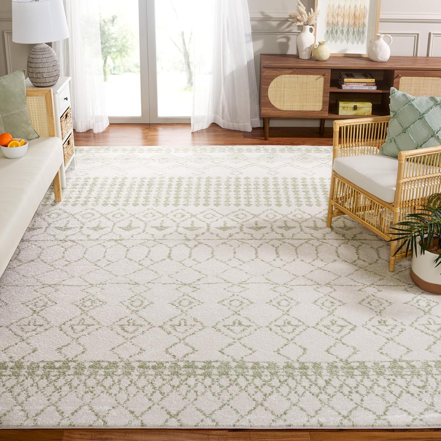 image:imageSAFAVIEH Area Rug 8x10 Tulum Collection Large Ivory amp Black Moroccan Boho Distressed Design NonShedding amp Easy Cleaning Ideal for Living Room Bedroom Office Dining Space TUL229BIvorySage
