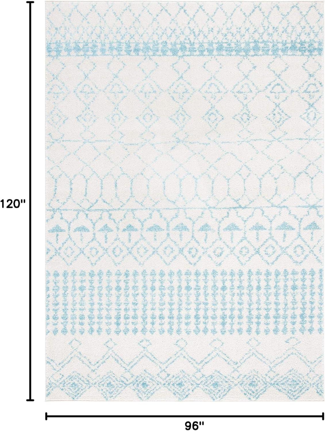 image:imageSAFAVIEH Area Rug 8x10 Tulum Collection Large Ivory amp Black Moroccan Boho Distressed Design NonShedding amp Easy Cleaning Ideal for Living Room Bedroom Office Dining Space TUL229BIvoryTurquoise
