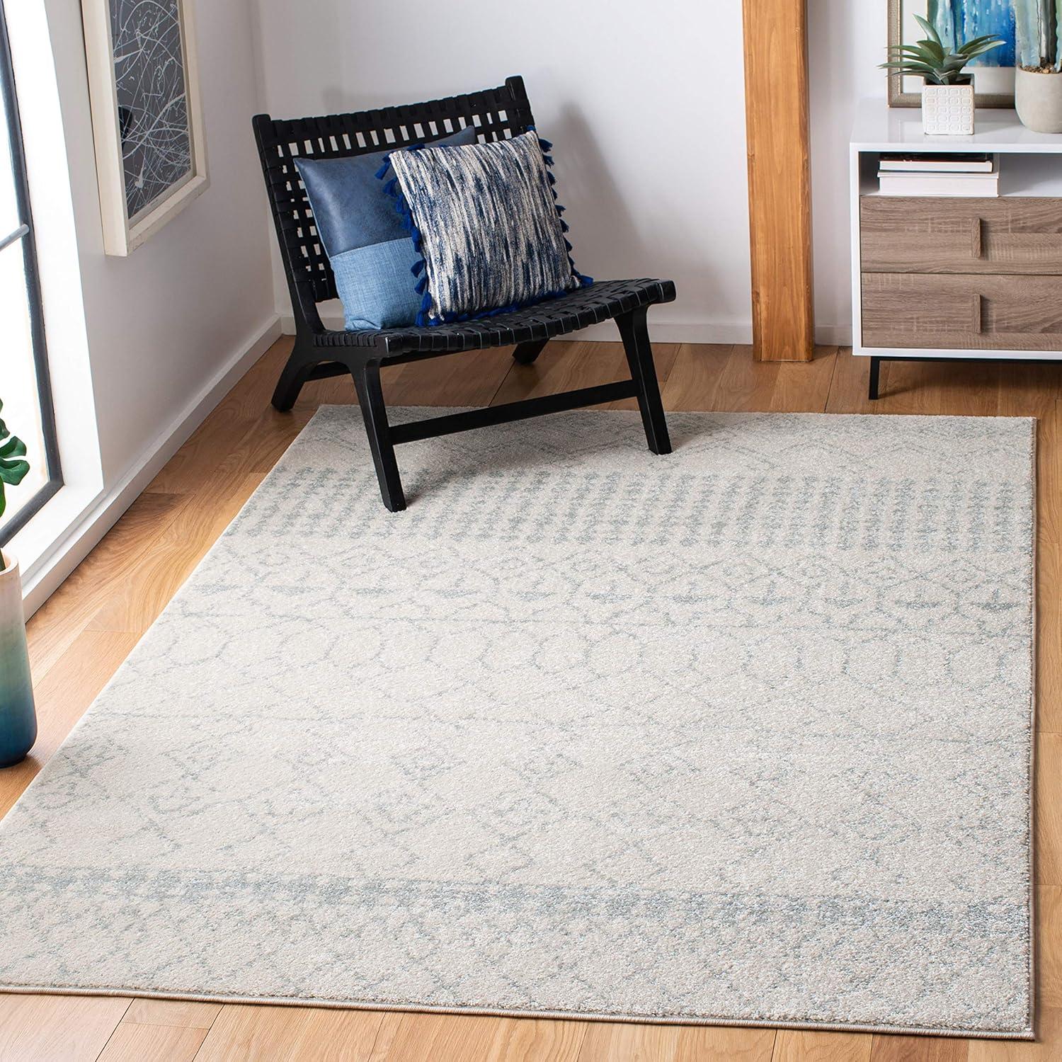 image:imageSAFAVIEH Area Rug 8x10 Tulum Collection Large Ivory amp Black Moroccan Boho Distressed Design NonShedding amp Easy Cleaning Ideal for Living Room Bedroom Office Dining Space TUL229BIvoryLight Grey
