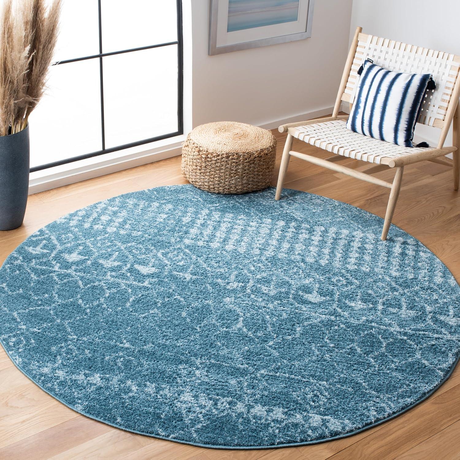 image:imageSAFAVIEH Area Rug 8x10 Tulum Collection Large Ivory amp Black Moroccan Boho Distressed Design NonShedding amp Easy Cleaning Ideal for Living Room Bedroom Office Dining Space TUL229BTurquoiseBlue