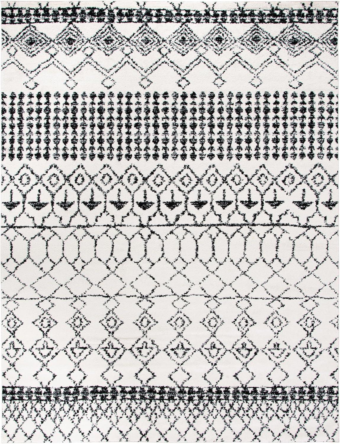 image:imageSAFAVIEH Area Rug 8x10 Tulum Collection Large Ivory amp Black Moroccan Boho Distressed Design NonShedding amp Easy Cleaning Ideal for Living Room Bedroom Office Dining Space TUL229BIvoryBlack