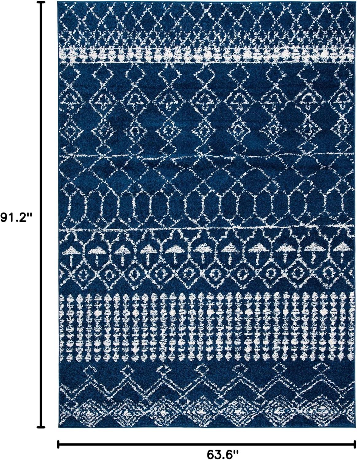 image:imageSAFAVIEH Area Rug 8x10 Tulum Collection Large Ivory amp Black Moroccan Boho Distressed Design NonShedding amp Easy Cleaning Ideal for Living Room Bedroom Office Dining Space TUL229BNavyIvory