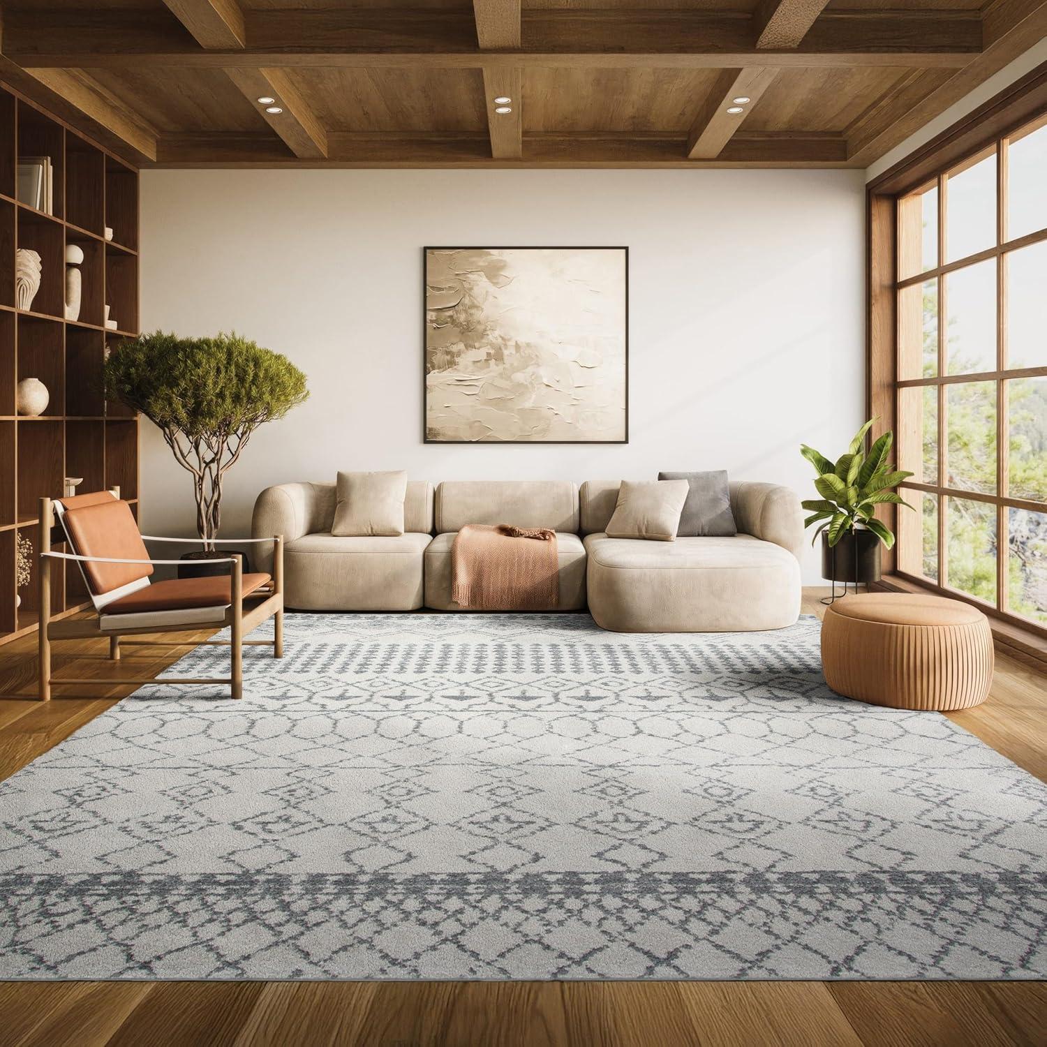 image:imageSAFAVIEH Area Rug 8x10 Tulum Collection Large Ivory amp Black Moroccan Boho Distressed Design NonShedding amp Easy Cleaning Ideal for Living Room Bedroom Office Dining Space TUL229BIvoryGrey