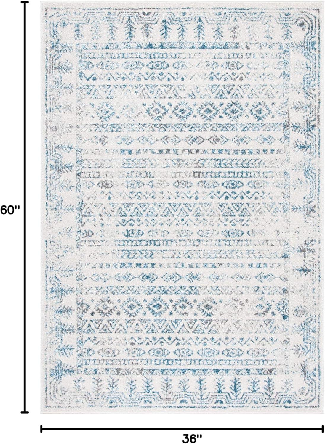 image:imageSAFAVIEH Area Rug 8x10 Tulum Collection Large Ivory amp Grey Moroccan Boho Distressed Design NonShedding amp Easy to Clean Ideal for Living Room Bedroom Dining Space TUL271AIvoryTeal