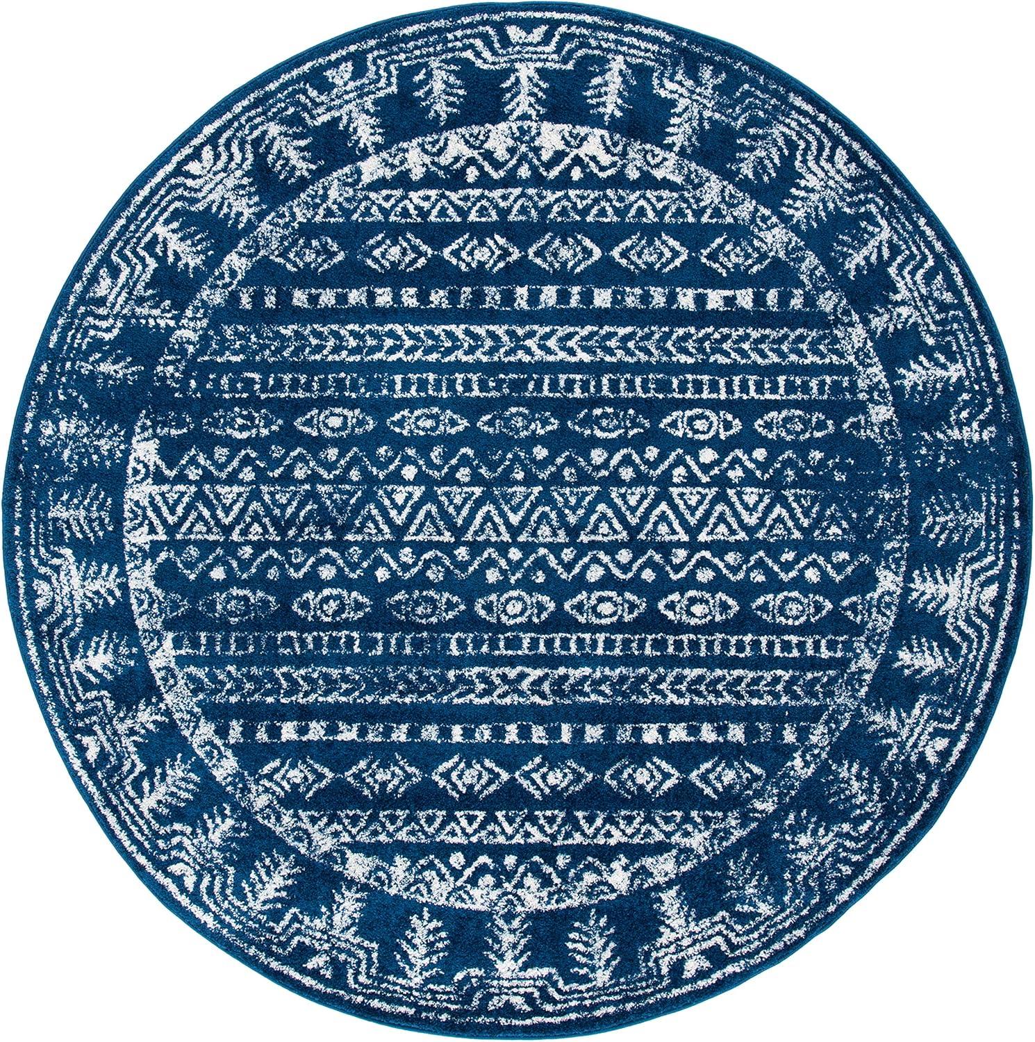 image:imageSAFAVIEH Area Rug 8x10 Tulum Collection Large Ivory amp Grey Moroccan Boho Distressed Design NonShedding amp Easy to Clean Ideal for Living Room Bedroom Dining Space TUL271ANavyGrey