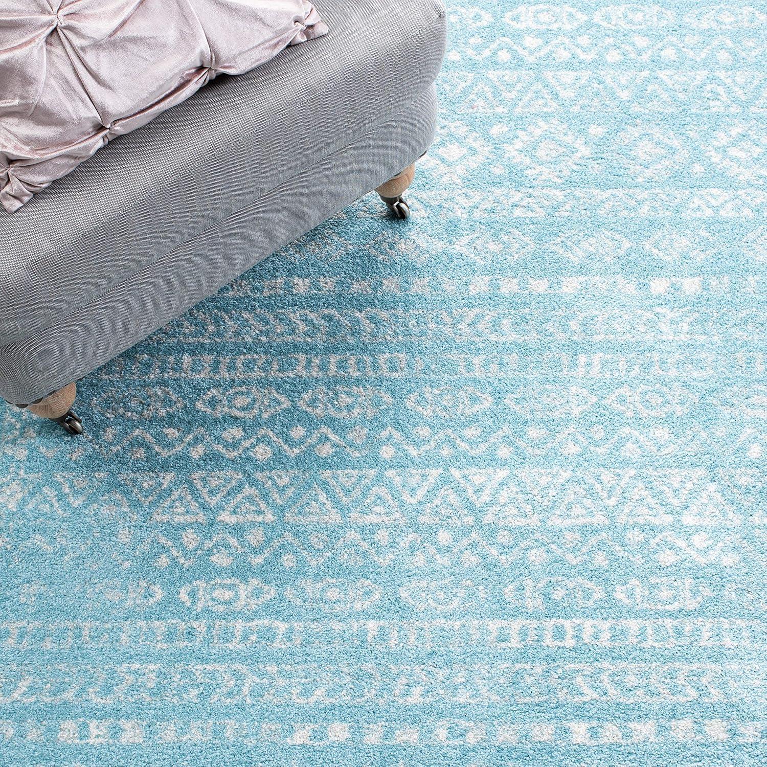 image:imageSAFAVIEH Area Rug 8x10 Tulum Collection Large Ivory amp Grey Moroccan Boho Distressed Design NonShedding amp Easy to Clean Ideal for Living Room Bedroom Dining Space TUL271AAquaIvory