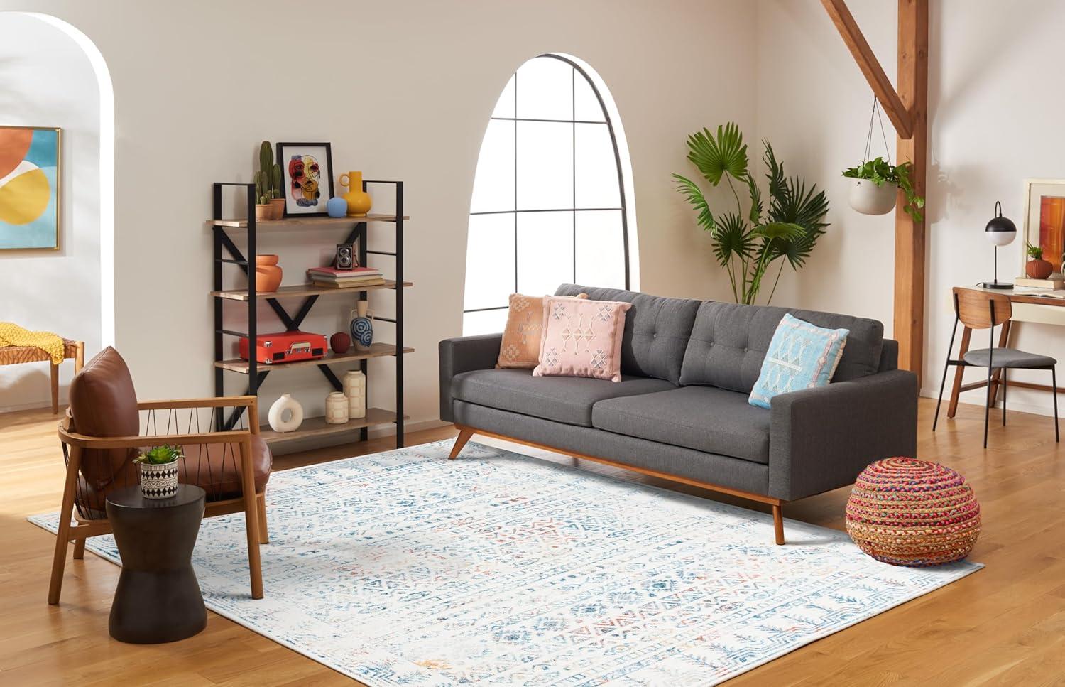 image:imageSAFAVIEH Area Rug 8x10 Tulum Collection Large Ivory amp Grey Moroccan Boho Distressed Design NonShedding amp Easy to Clean Ideal for Living Room Bedroom Dining Space TUL271AIvoryRust