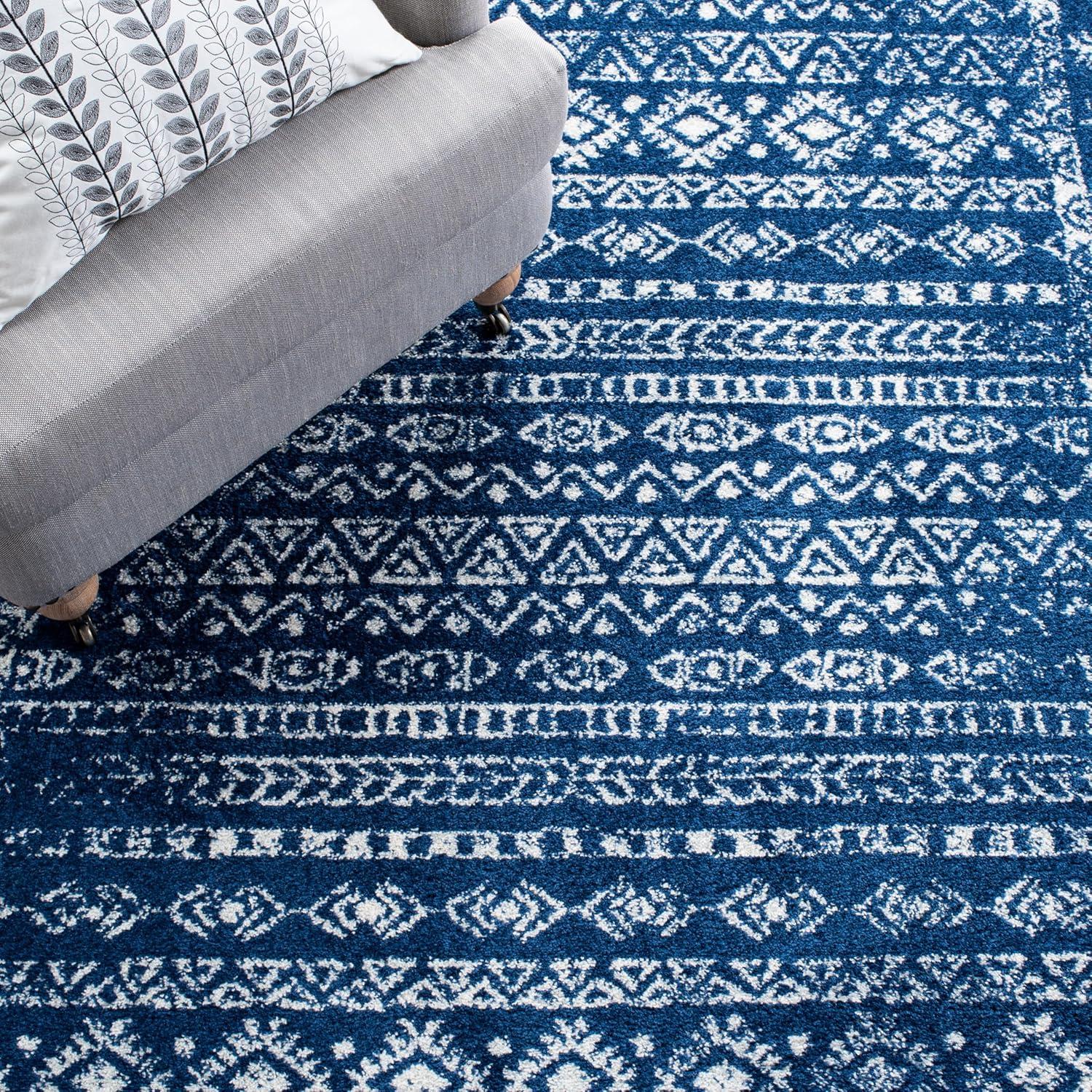 image:imageSAFAVIEH Area Rug 8x10 Tulum Collection Large Ivory amp Grey Moroccan Boho Distressed Design NonShedding amp Easy to Clean Ideal for Living Room Bedroom Dining Space TUL271ANavyGrey