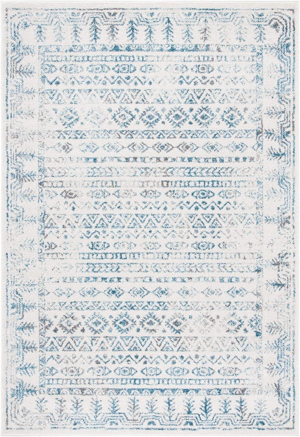 image:imageSAFAVIEH Area Rug 8x10 Tulum Collection Large Ivory amp Grey Moroccan Boho Distressed Design NonShedding amp Easy to Clean Ideal for Living Room Bedroom Dining Space TUL271AIvoryTeal