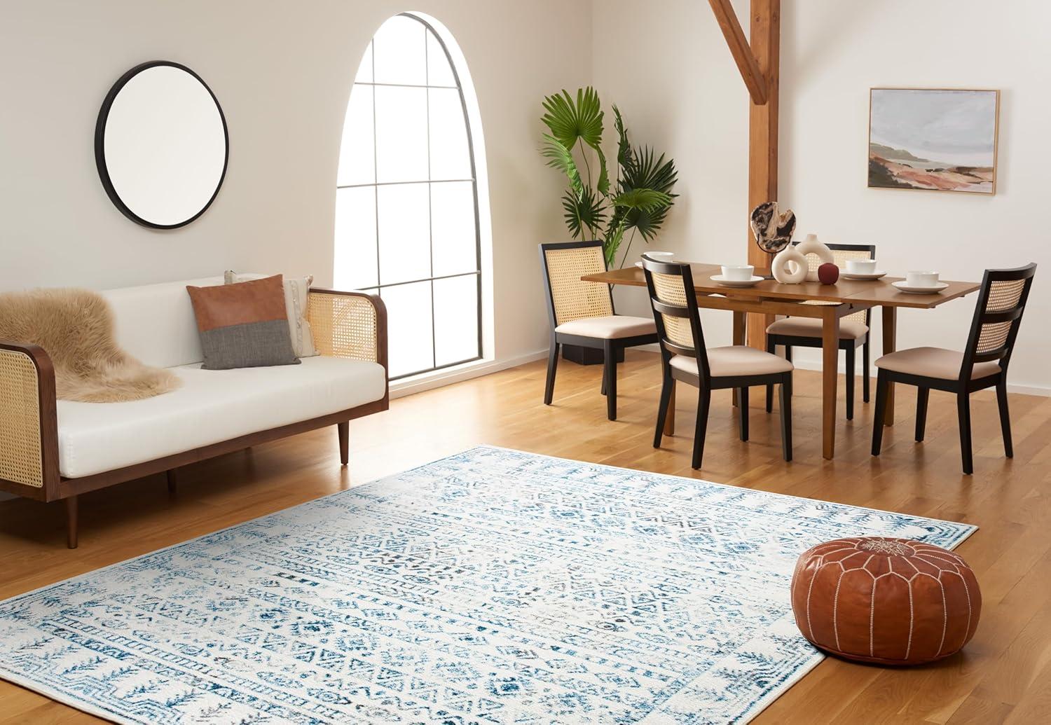 image:imageSAFAVIEH Area Rug 8x10 Tulum Collection Large Ivory amp Grey Moroccan Boho Distressed Design NonShedding amp Easy to Clean Ideal for Living Room Bedroom Dining Space TUL271AIvoryTeal