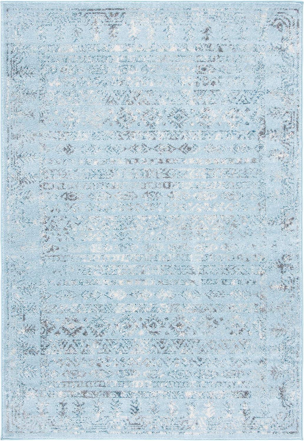 image:imageSAFAVIEH Area Rug 8x10 Tulum Collection Large Ivory amp Grey Moroccan Boho Distressed Design NonShedding amp Easy to Clean Ideal for Living Room Bedroom Dining Space TUL271AAqua BlueDark Grey