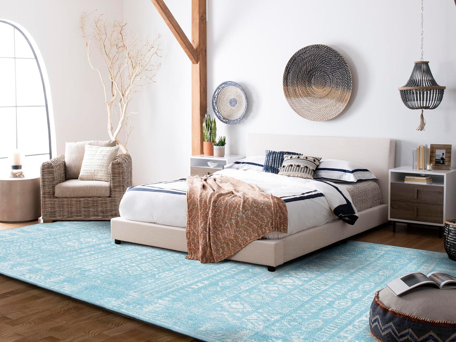 image:imageSAFAVIEH Area Rug 8x10 Tulum Collection Large Ivory amp Grey Moroccan Boho Distressed Design NonShedding amp Easy to Clean Ideal for Living Room Bedroom Dining Space TUL271AAquaIvory