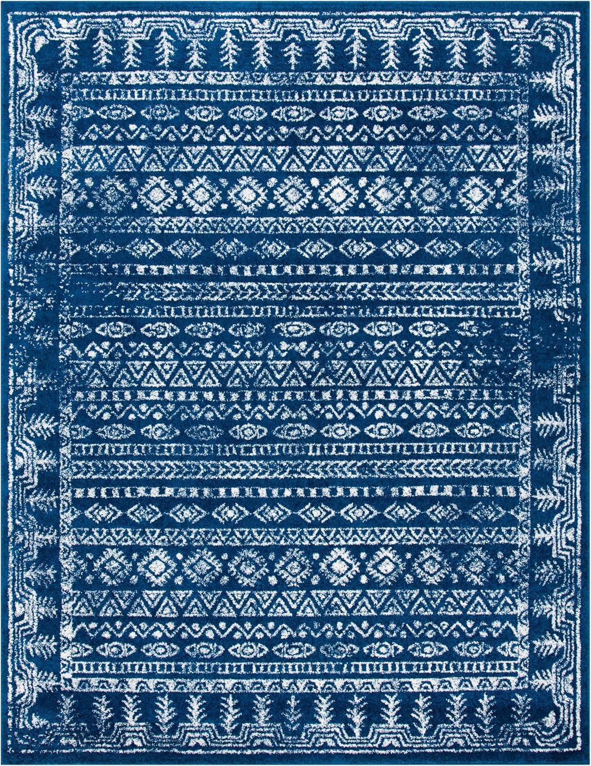 image:imageSAFAVIEH Area Rug 8x10 Tulum Collection Large Ivory amp Grey Moroccan Boho Distressed Design NonShedding amp Easy to Clean Ideal for Living Room Bedroom Dining Space TUL271ANavyGrey