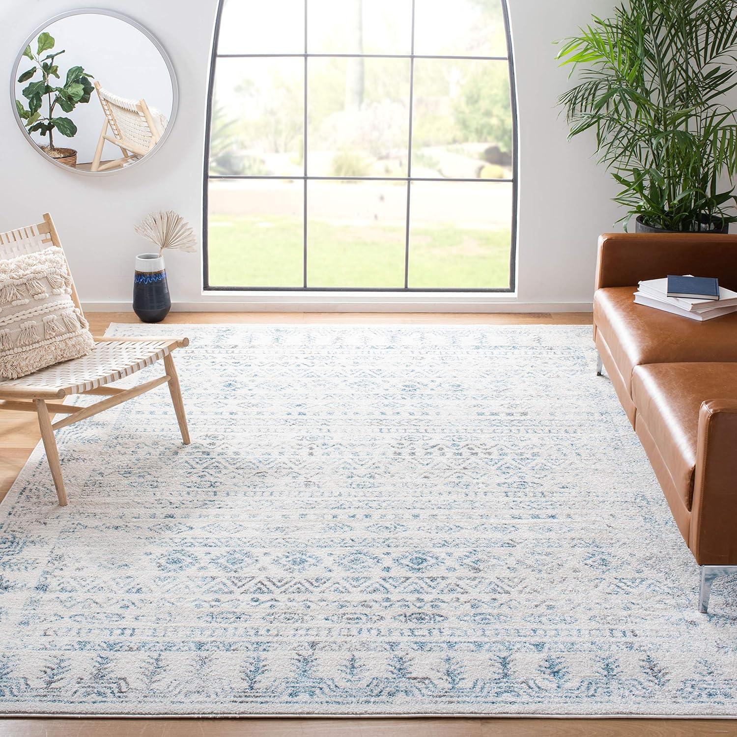 image:imageSAFAVIEH Area Rug 8x10 Tulum Collection Large Ivory amp Grey Moroccan Boho Distressed Design NonShedding amp Easy to Clean Ideal for Living Room Bedroom Dining Space TUL271AIvoryTeal