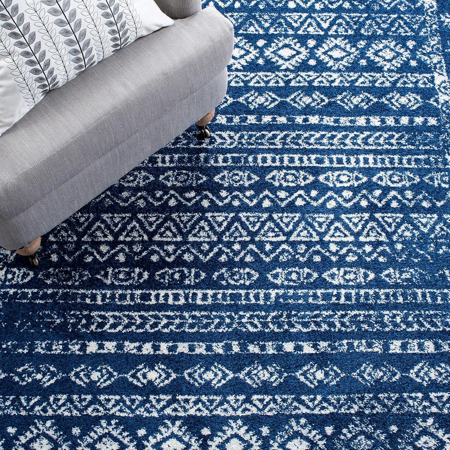 image:imageSAFAVIEH Area Rug 8x10 Tulum Collection Large Ivory amp Grey Moroccan Boho Distressed Design NonShedding amp Easy to Clean Ideal for Living Room Bedroom Dining Space TUL271ANavyGrey