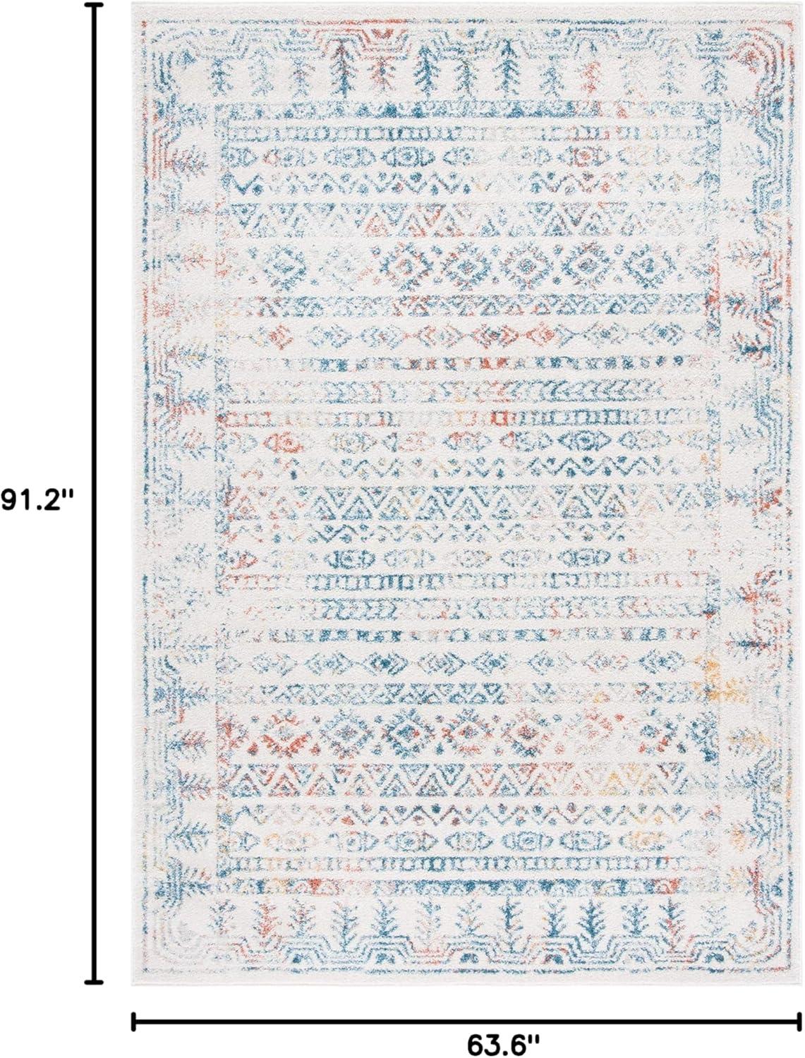 image:imageSAFAVIEH Area Rug 8x10 Tulum Collection Large Ivory amp Grey Moroccan Boho Distressed Design NonShedding amp Easy to Clean Ideal for Living Room Bedroom Dining Space TUL271AIvoryRust