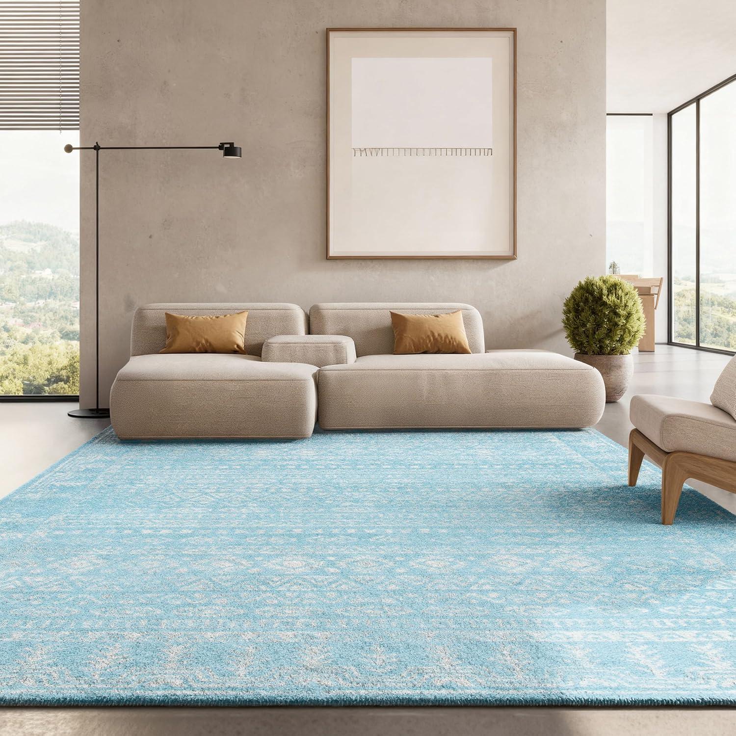 image:imageSAFAVIEH Area Rug 8x10 Tulum Collection Large Ivory amp Grey Moroccan Boho Distressed Design NonShedding amp Easy to Clean Ideal for Living Room Bedroom Dining Space TUL271AAquaIvory