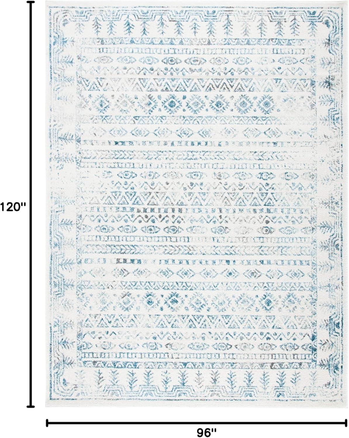 image:imageSAFAVIEH Area Rug 8x10 Tulum Collection Large Ivory amp Grey Moroccan Boho Distressed Design NonShedding amp Easy to Clean Ideal for Living Room Bedroom Dining Space TUL271AIvoryTeal