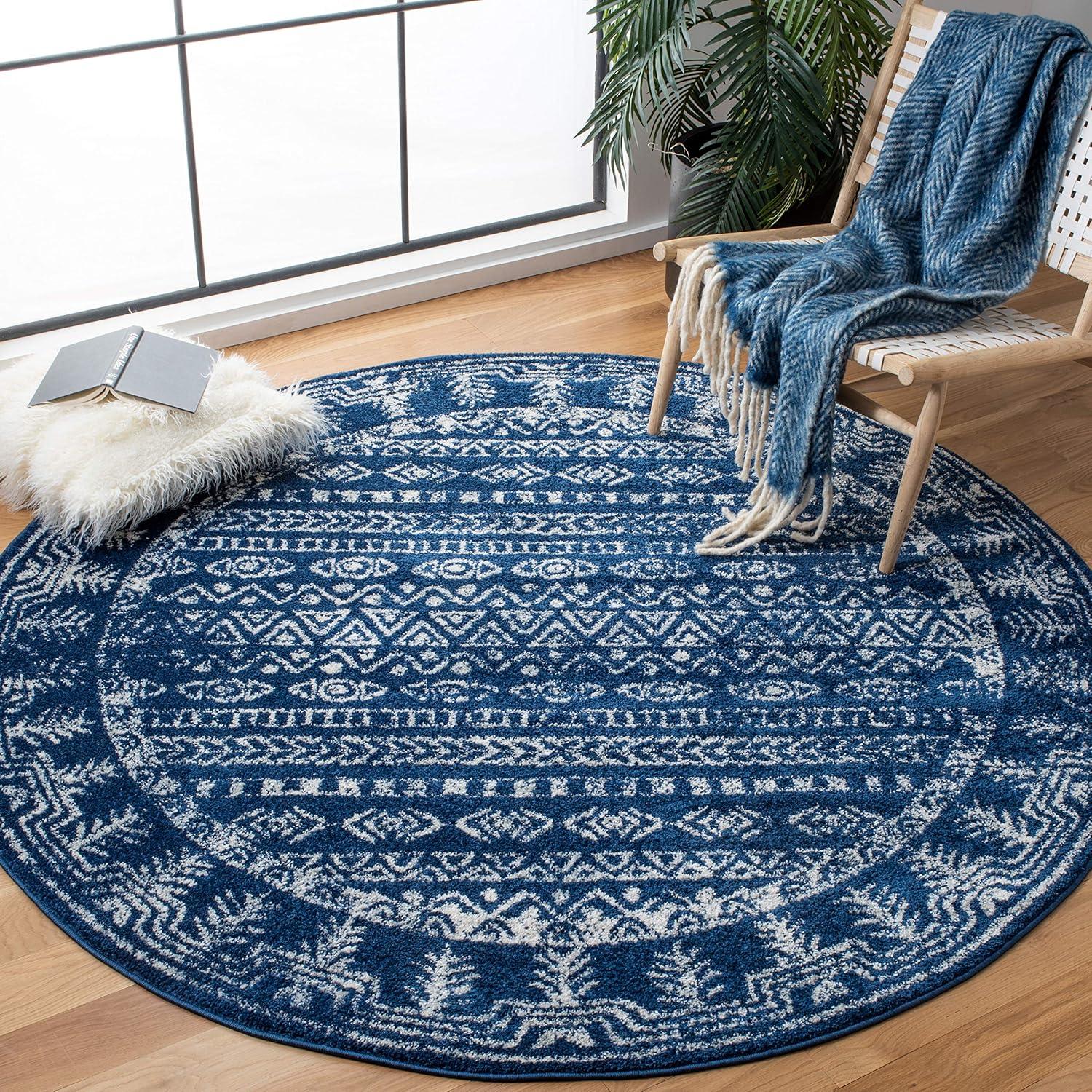 image:imageSAFAVIEH Area Rug 8x10 Tulum Collection Large Ivory amp Grey Moroccan Boho Distressed Design NonShedding amp Easy to Clean Ideal for Living Room Bedroom Dining Space TUL271ANavyGrey
