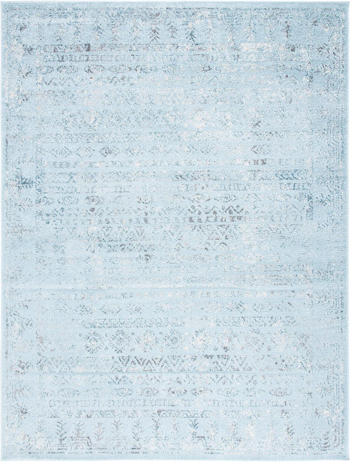 image:imageSAFAVIEH Area Rug 8x10 Tulum Collection Large Ivory amp Grey Moroccan Boho Distressed Design NonShedding amp Easy to Clean Ideal for Living Room Bedroom Dining Space TUL271AAqua BlueDark Grey