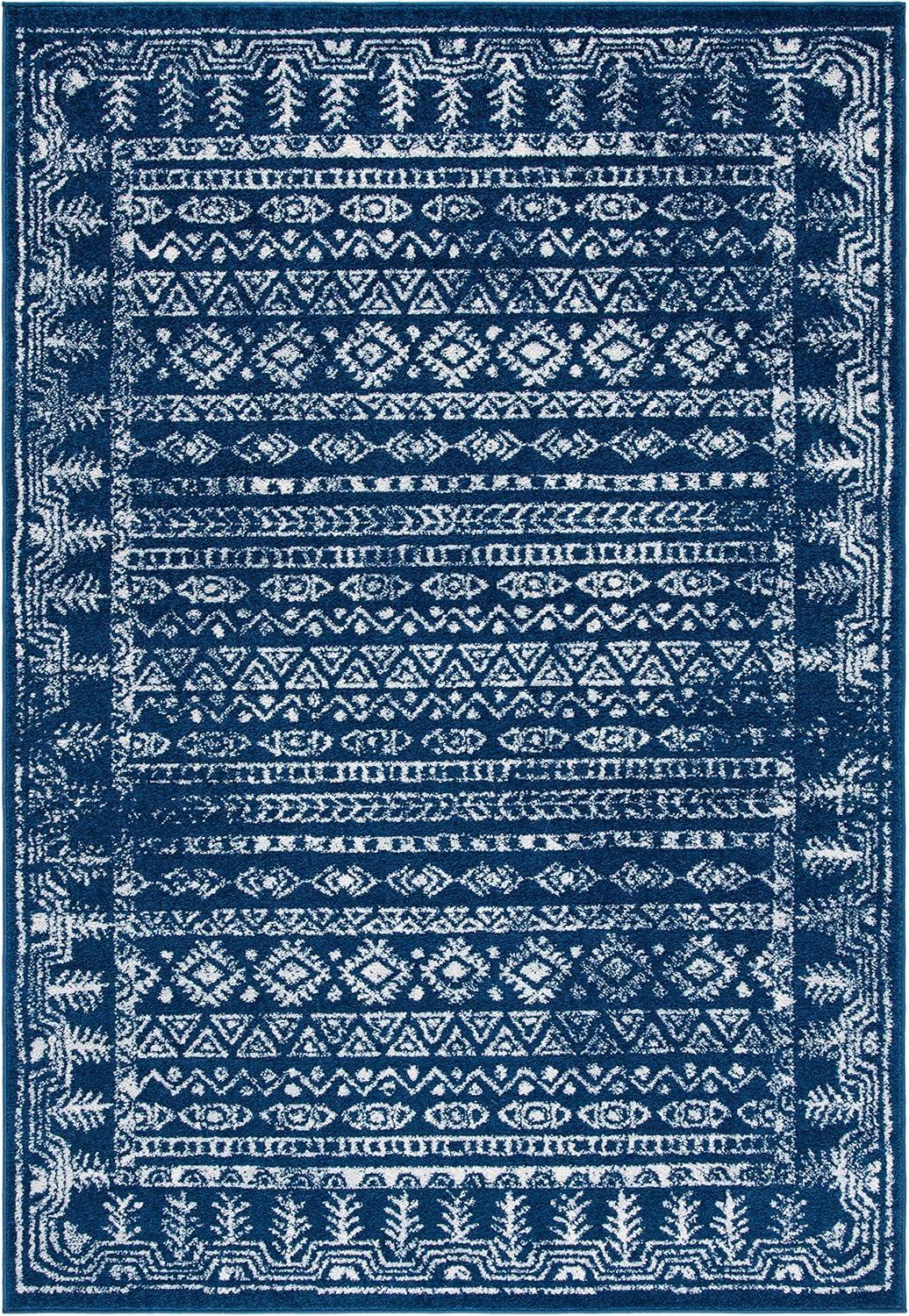 image:imageSAFAVIEH Area Rug 8x10 Tulum Collection Large Ivory amp Grey Moroccan Boho Distressed Design NonShedding amp Easy to Clean Ideal for Living Room Bedroom Dining Space TUL271ANavyGrey
