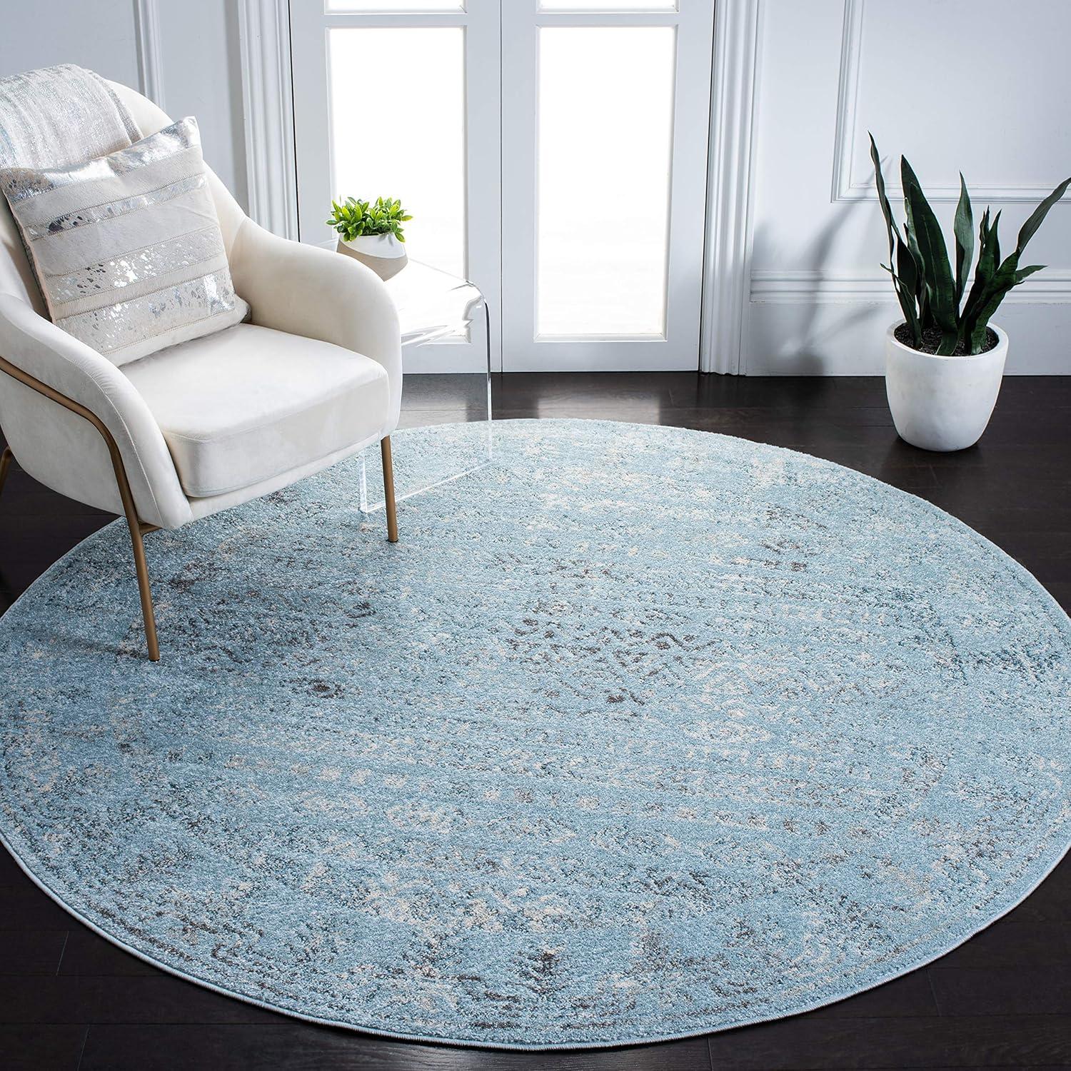 image:imageSAFAVIEH Area Rug 8x10 Tulum Collection Large Ivory amp Grey Moroccan Boho Distressed Design NonShedding amp Easy to Clean Ideal for Living Room Bedroom Dining Space TUL271AAqua BlueDark Grey