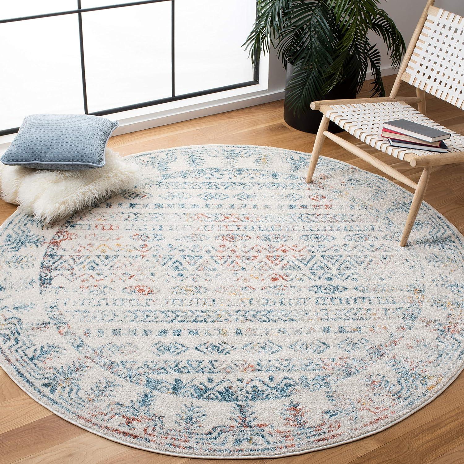image:imageSAFAVIEH Area Rug 8x10 Tulum Collection Large Ivory amp Grey Moroccan Boho Distressed Design NonShedding amp Easy to Clean Ideal for Living Room Bedroom Dining Space TUL271AIvoryRust