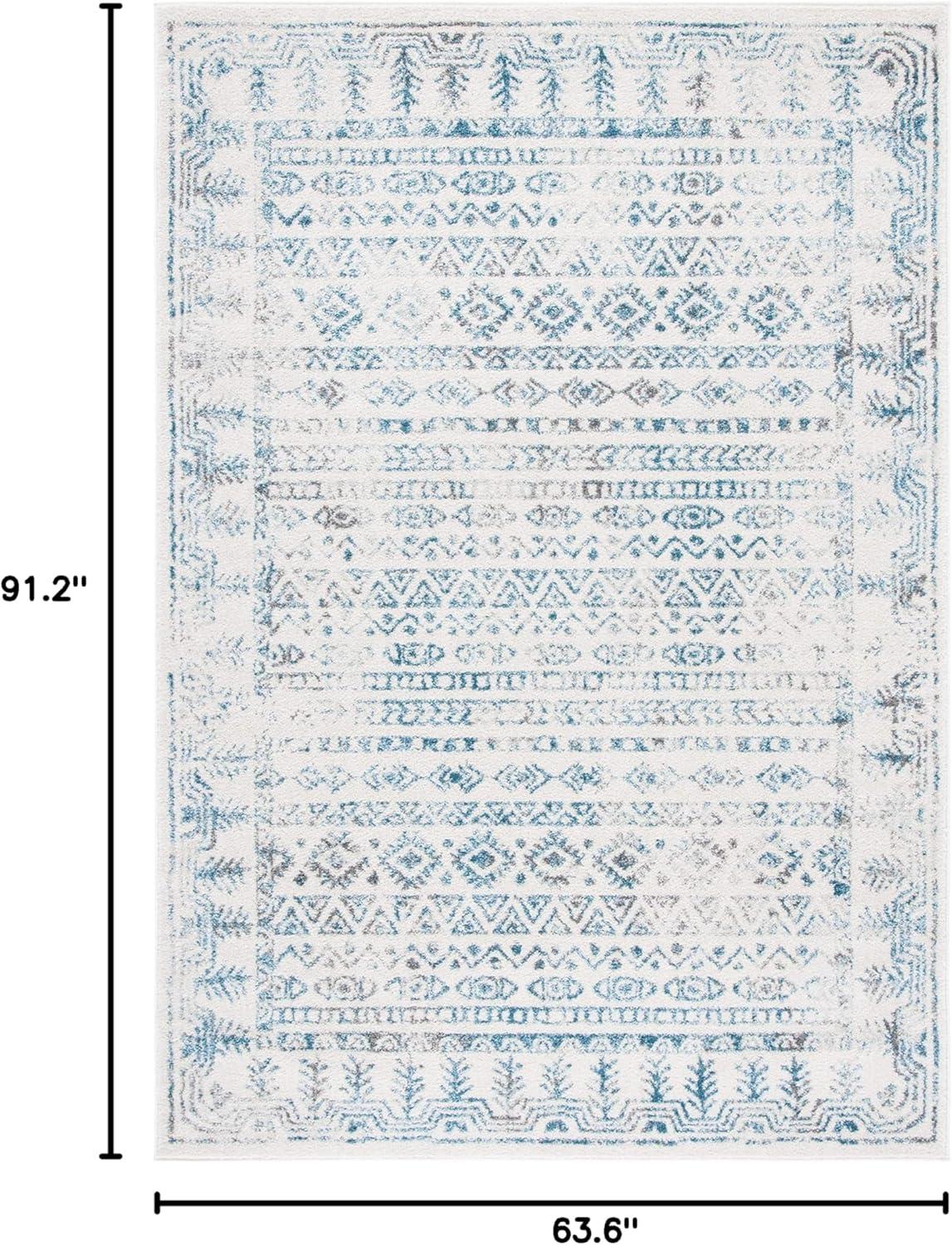 image:imageSAFAVIEH Area Rug 8x10 Tulum Collection Large Ivory amp Grey Moroccan Boho Distressed Design NonShedding amp Easy to Clean Ideal for Living Room Bedroom Dining Space TUL271AIvoryTeal