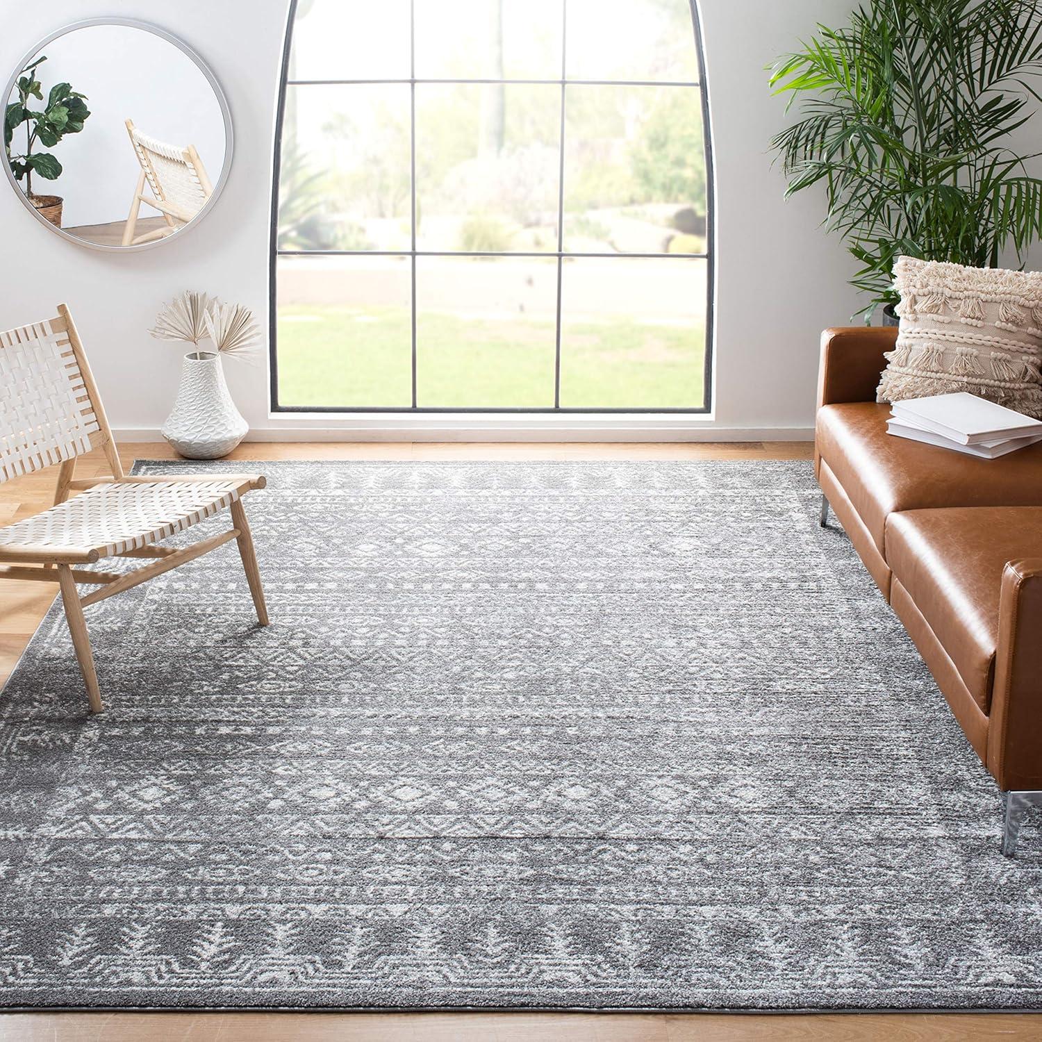 image:imageSAFAVIEH Area Rug 8x10 Tulum Collection Large Ivory amp Grey Moroccan Boho Distressed Design NonShedding amp Easy to Clean Ideal for Living Room Bedroom Dining Space TUL271ADark GreyIvory
