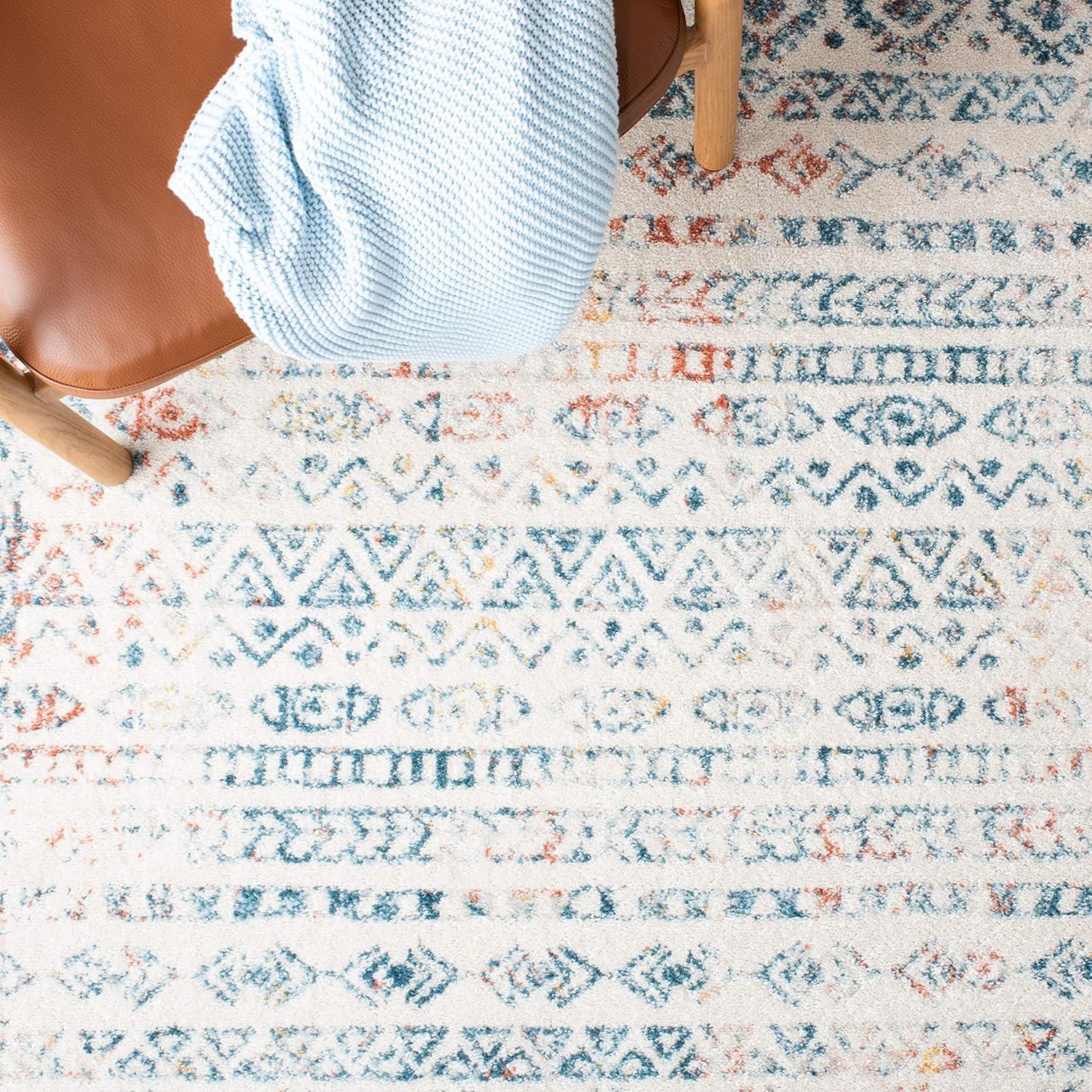 image:imageSAFAVIEH Area Rug 8x10 Tulum Collection Large Ivory amp Grey Moroccan Boho Distressed Design NonShedding amp Easy to Clean Ideal for Living Room Bedroom Dining Space TUL271AIvoryRust