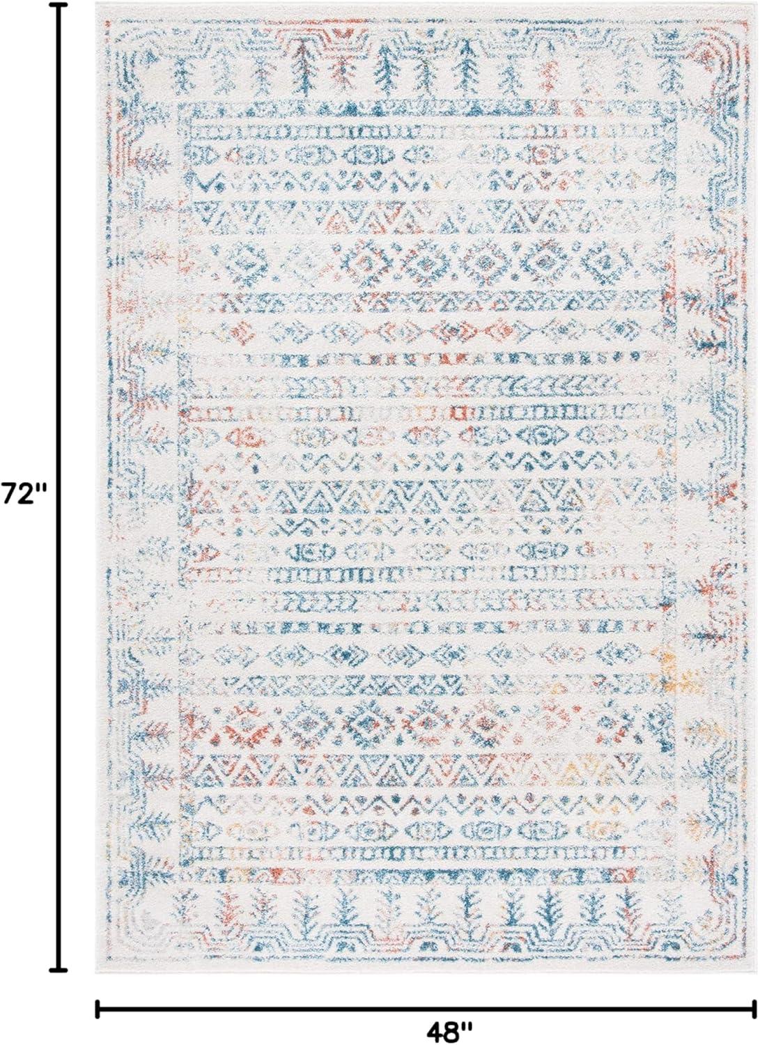 image:imageSAFAVIEH Area Rug 8x10 Tulum Collection Large Ivory amp Grey Moroccan Boho Distressed Design NonShedding amp Easy to Clean Ideal for Living Room Bedroom Dining Space TUL271AIvoryRust