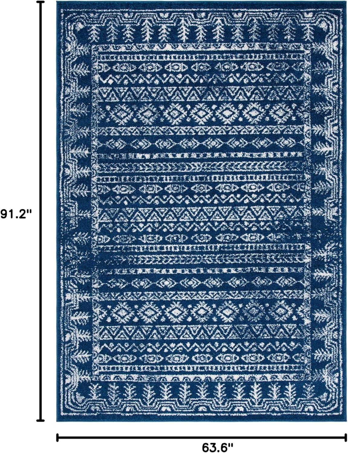 image:imageSAFAVIEH Area Rug 8x10 Tulum Collection Large Ivory amp Grey Moroccan Boho Distressed Design NonShedding amp Easy to Clean Ideal for Living Room Bedroom Dining Space TUL271ANavyGrey