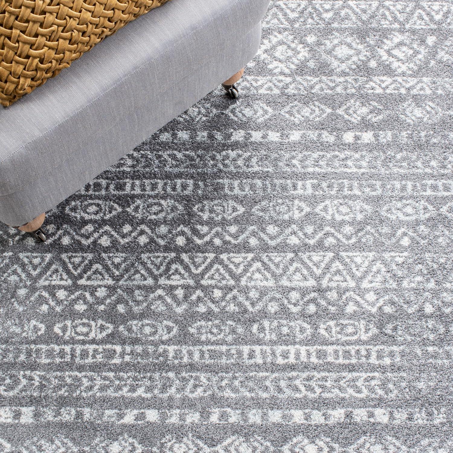 image:imageSAFAVIEH Area Rug 8x10 Tulum Collection Large Ivory amp Grey Moroccan Boho Distressed Design NonShedding amp Easy to Clean Ideal for Living Room Bedroom Dining Space TUL271ADark GreyIvory