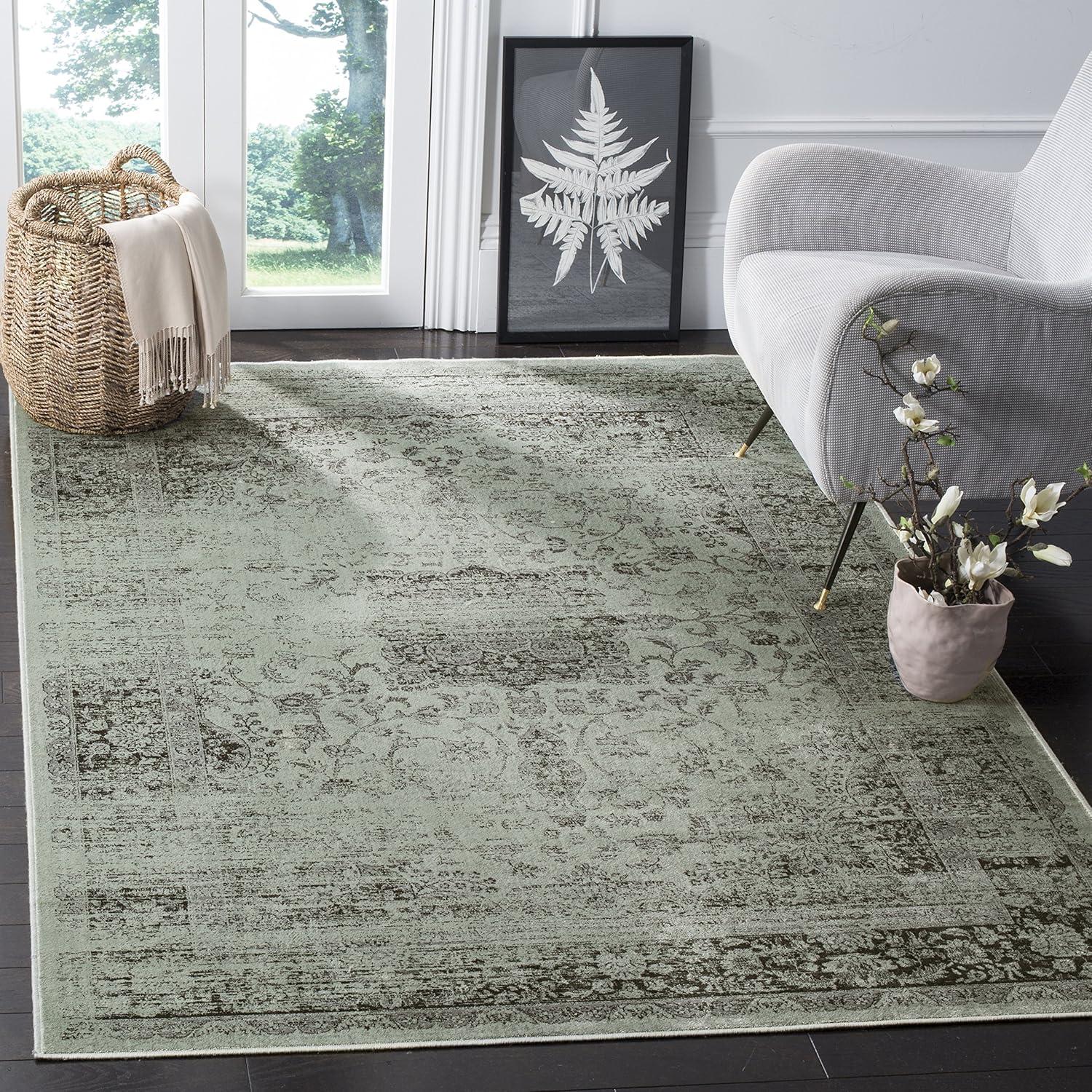 image:imageSAFAVIEH Area Rug 8x10 Vintage Collection Large Warm Beige Viscose Distressed Design Slip Resistant Ideal for Living Room Bedroom Office Dining Space VTG113660Spruce