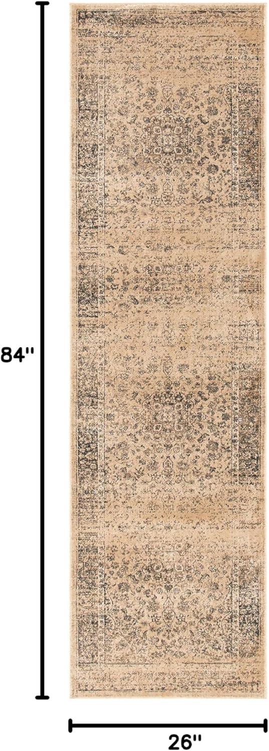 image:imageSAFAVIEH Area Rug 8x10 Vintage Collection Large Warm Beige Viscose Distressed Design Slip Resistant Ideal for Living Room Bedroom Office Dining Space VTG113660Warm Beige