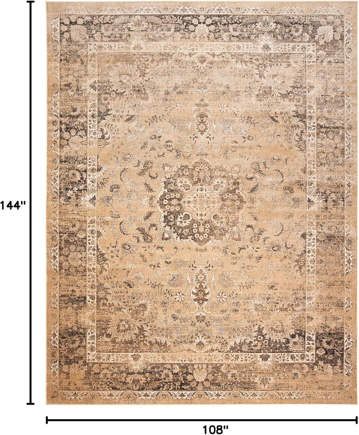 image:imageSAFAVIEH Area Rug 8x10 Vintage Collection Large Warm Beige Viscose Distressed Design Slip Resistant Ideal for Living Room Bedroom Office Dining Space VTG113660Warm Beige