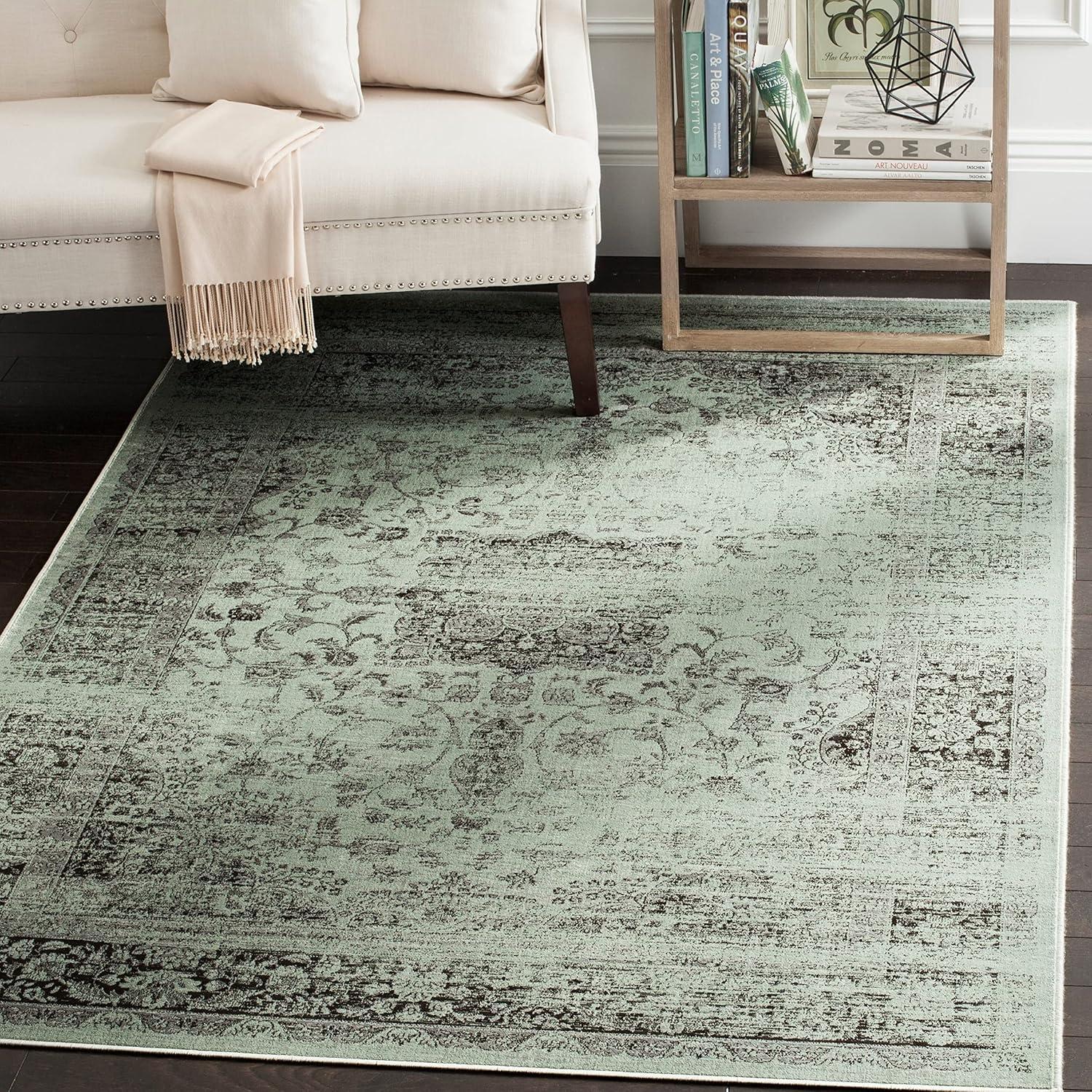 image:imageSAFAVIEH Area Rug 8x10 Vintage Collection Large Warm Beige Viscose Distressed Design Slip Resistant Ideal for Living Room Bedroom Office Dining Space VTG113660Spruce