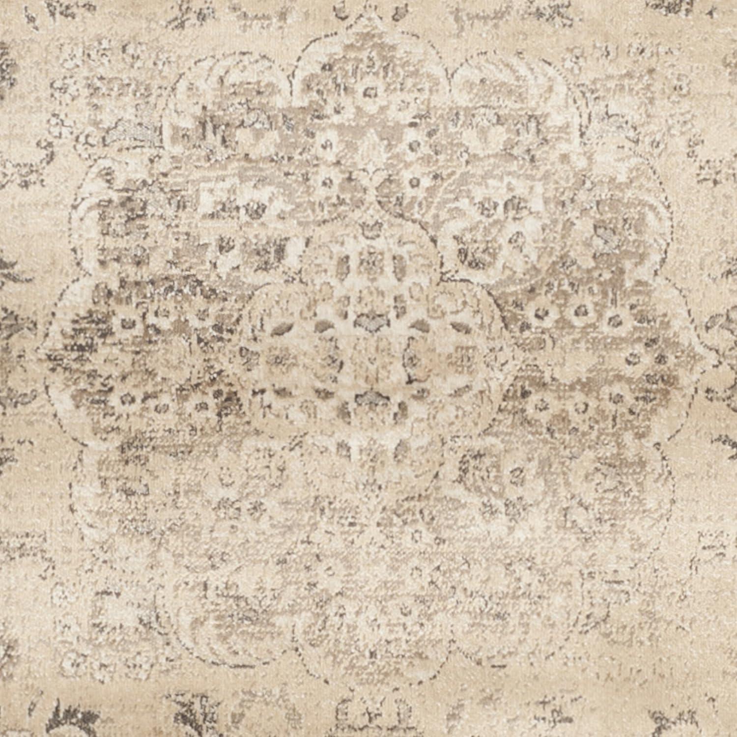 image:imageSAFAVIEH Area Rug 8x10 Vintage Collection Large Warm Beige Viscose Distressed Design Slip Resistant Ideal for Living Room Bedroom Office Dining Space VTG113660Warm Beige
