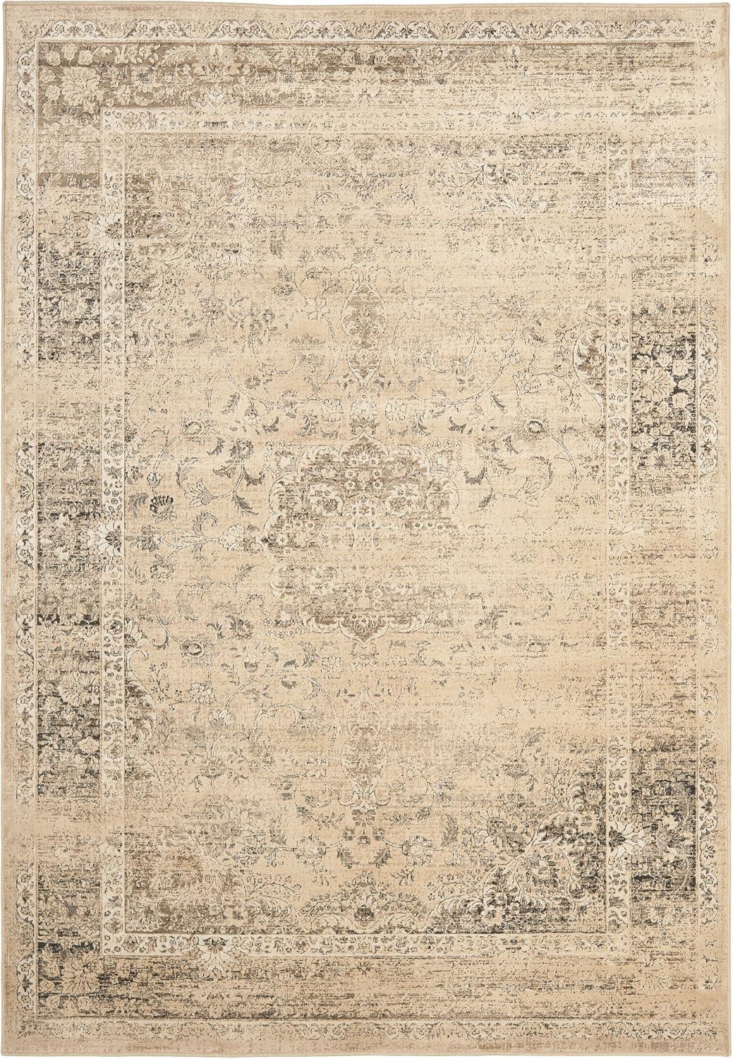 image:imageSAFAVIEH Area Rug 8x10 Vintage Collection Large Warm Beige Viscose Distressed Design Slip Resistant Ideal for Living Room Bedroom Office Dining Space VTG113660Warm Beige